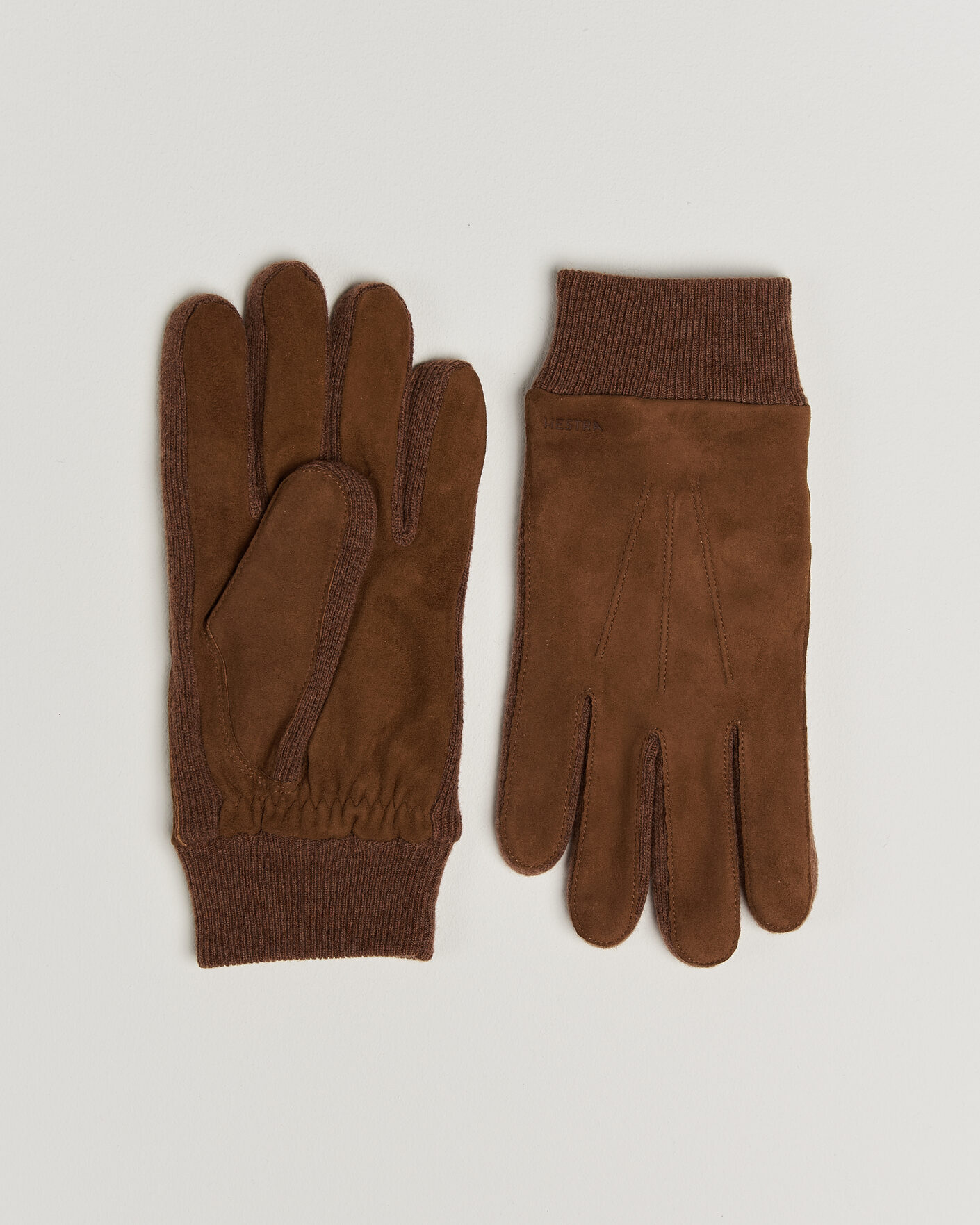 Hombres | Guantes | Hestra | Geoffery Suede Wool Tricot Glove Whiskey