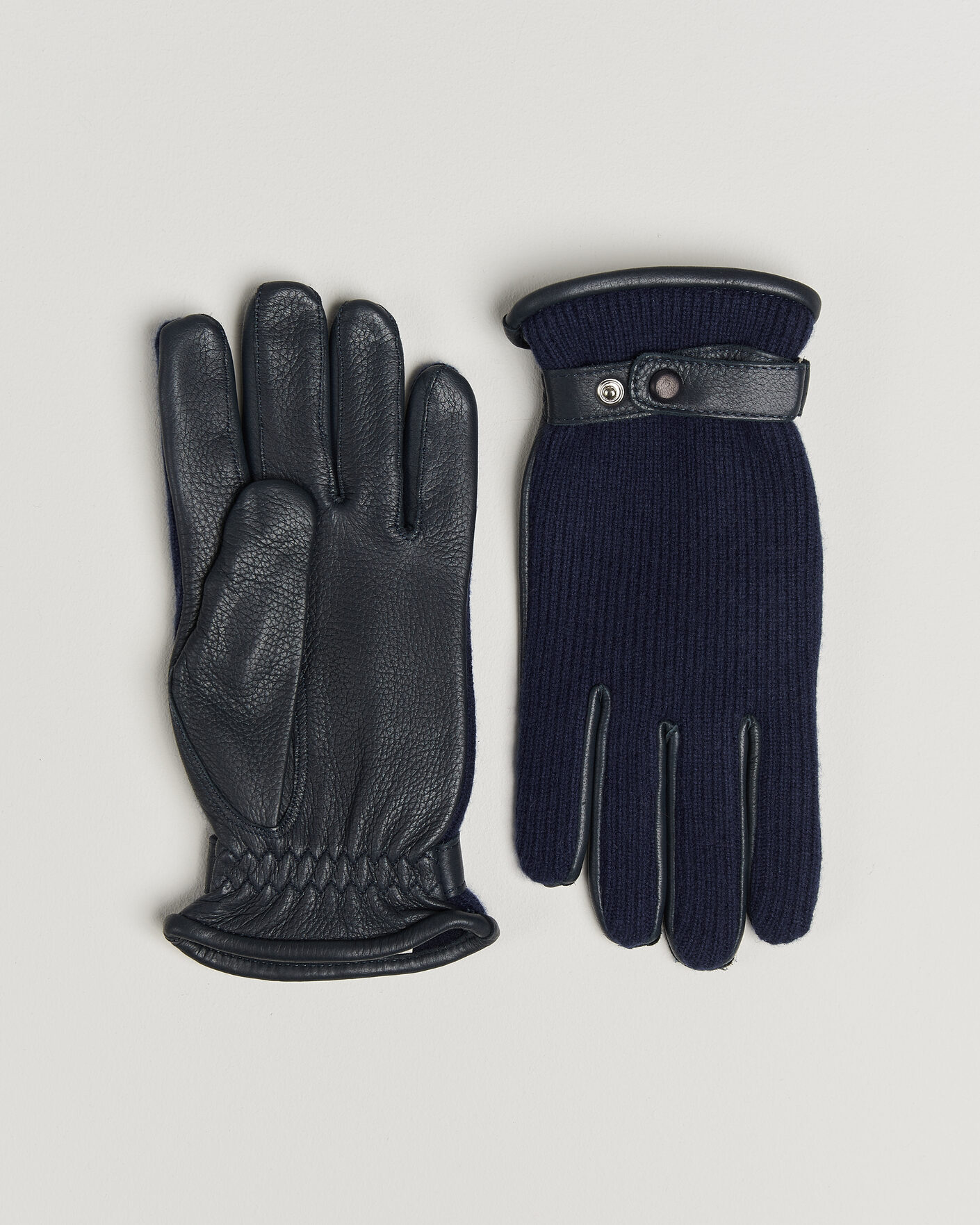 Hombres | Guantes | Hestra | Christopher Cashmere/Elkskin Glove Navy