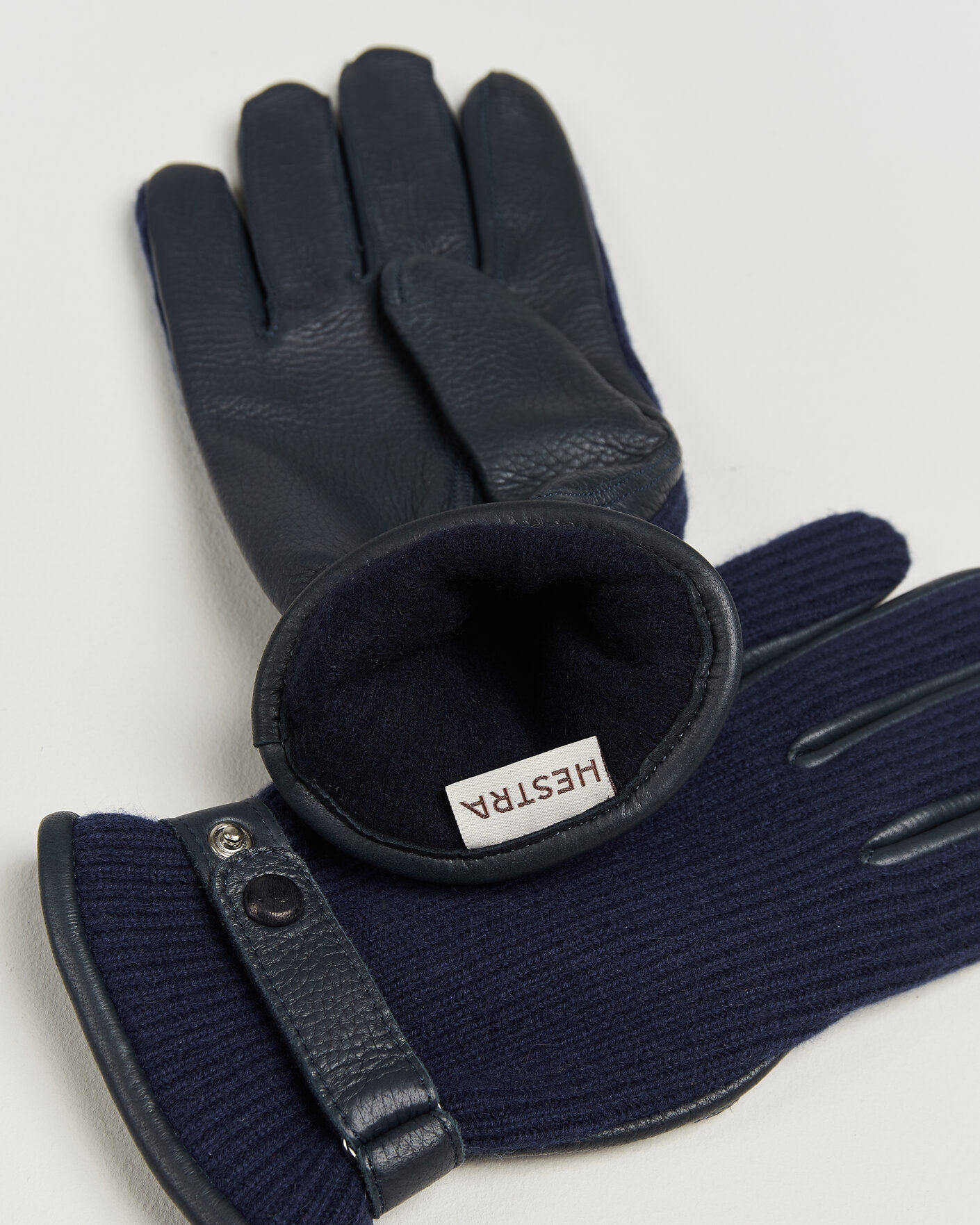 Hombres | Guantes | Hestra | Christopher Cashmere/Elkskin Glove Navy
