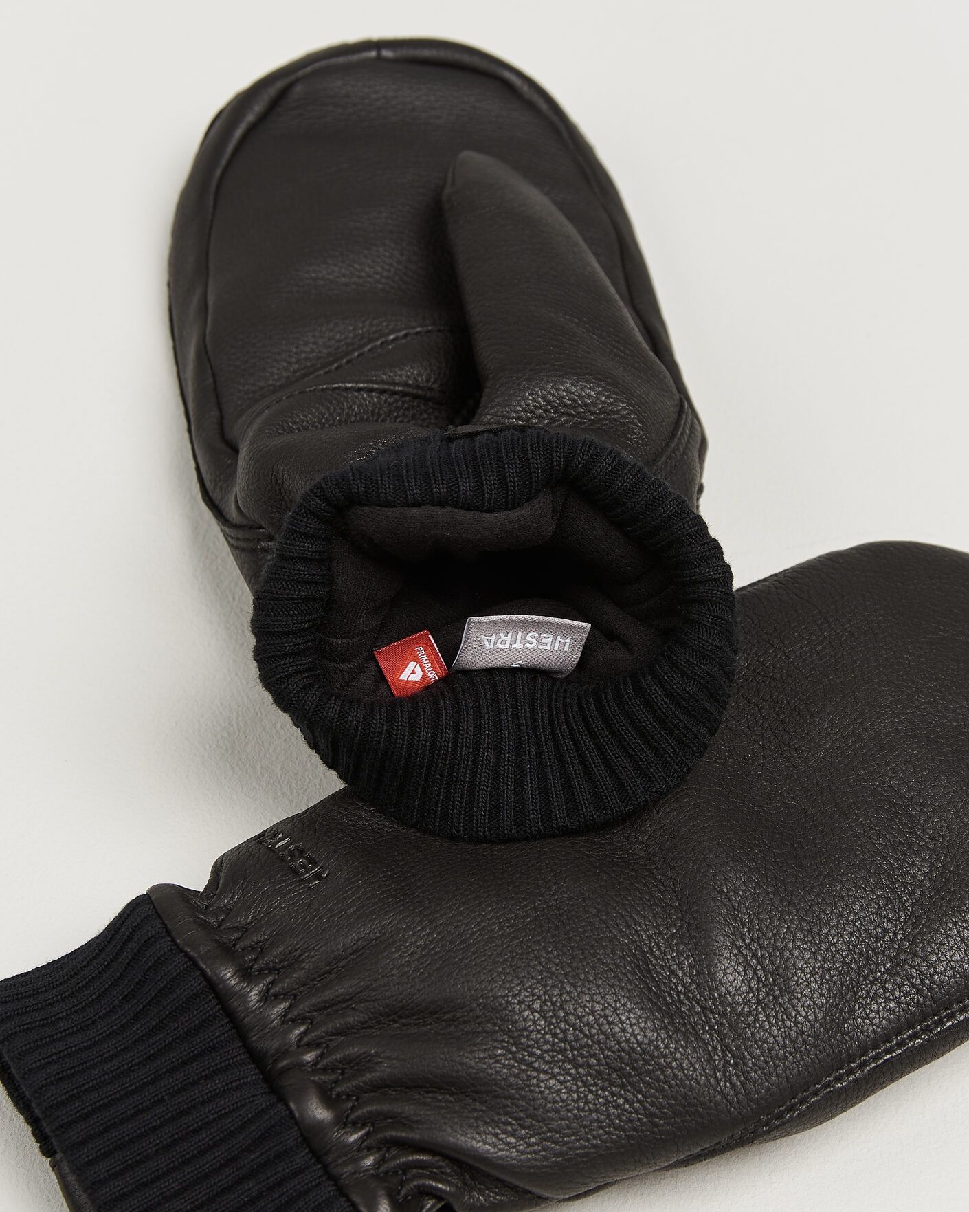 Hombres | Guantes | Hestra | Tore Deerskin Primaloft Lined Mitt Black