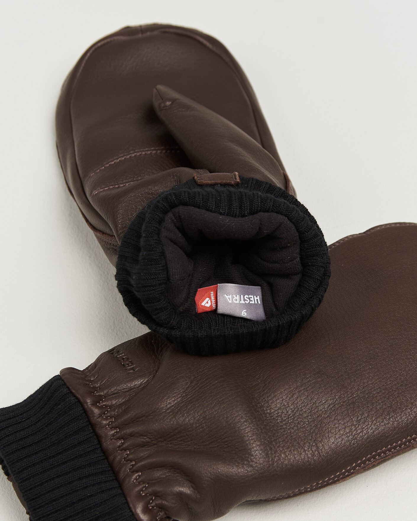 Hombres | Guantes | Hestra | Tore Deerskin Primaloft Lined Mitt Chocolate