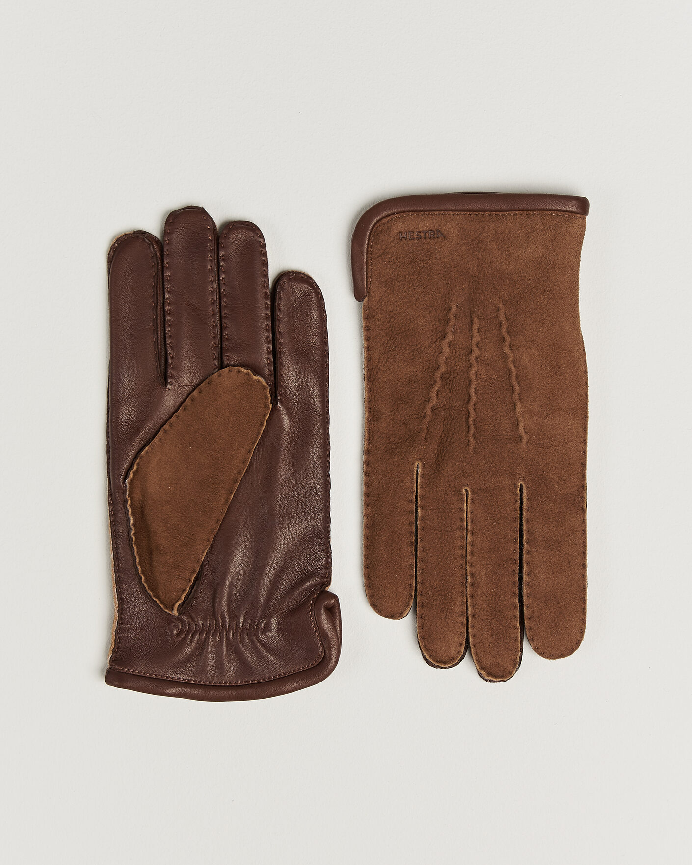 Hombres | Guantes | Hestra | Balthazar Suede/Nappa Leather Glove Brown