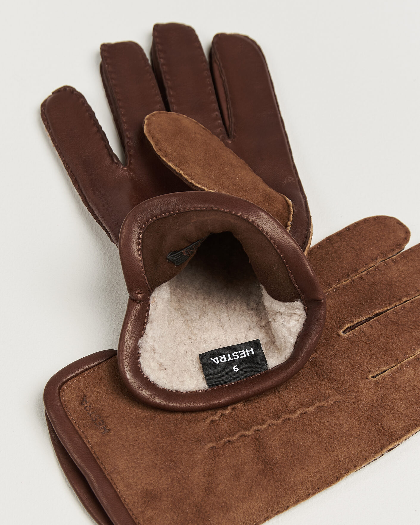 Hombres | Guantes | Hestra | Balthazar Suede/Nappa Leather Glove Brown