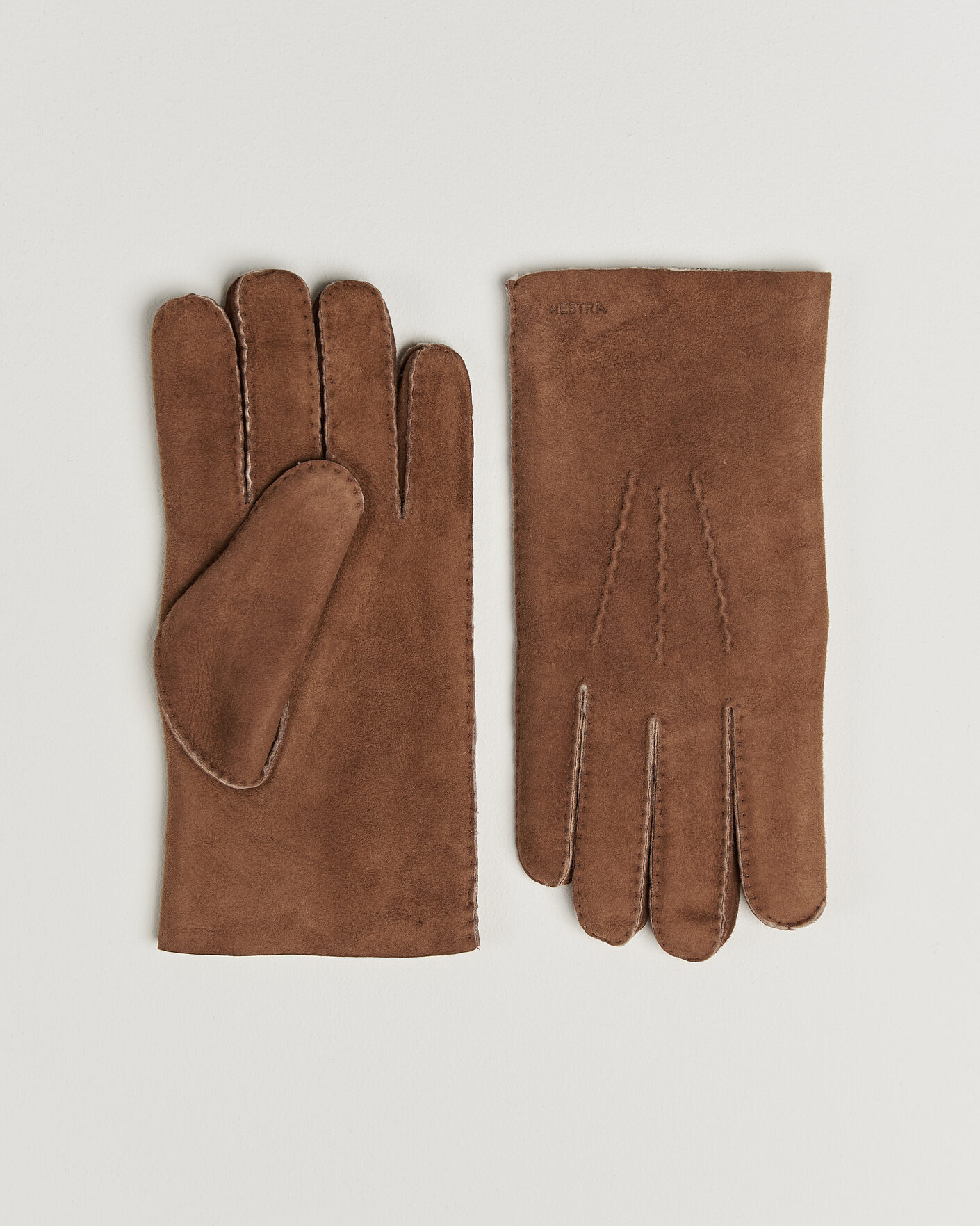 Hombres | Guantes | Hestra | Bernard Lambskin Suede Glove Brown