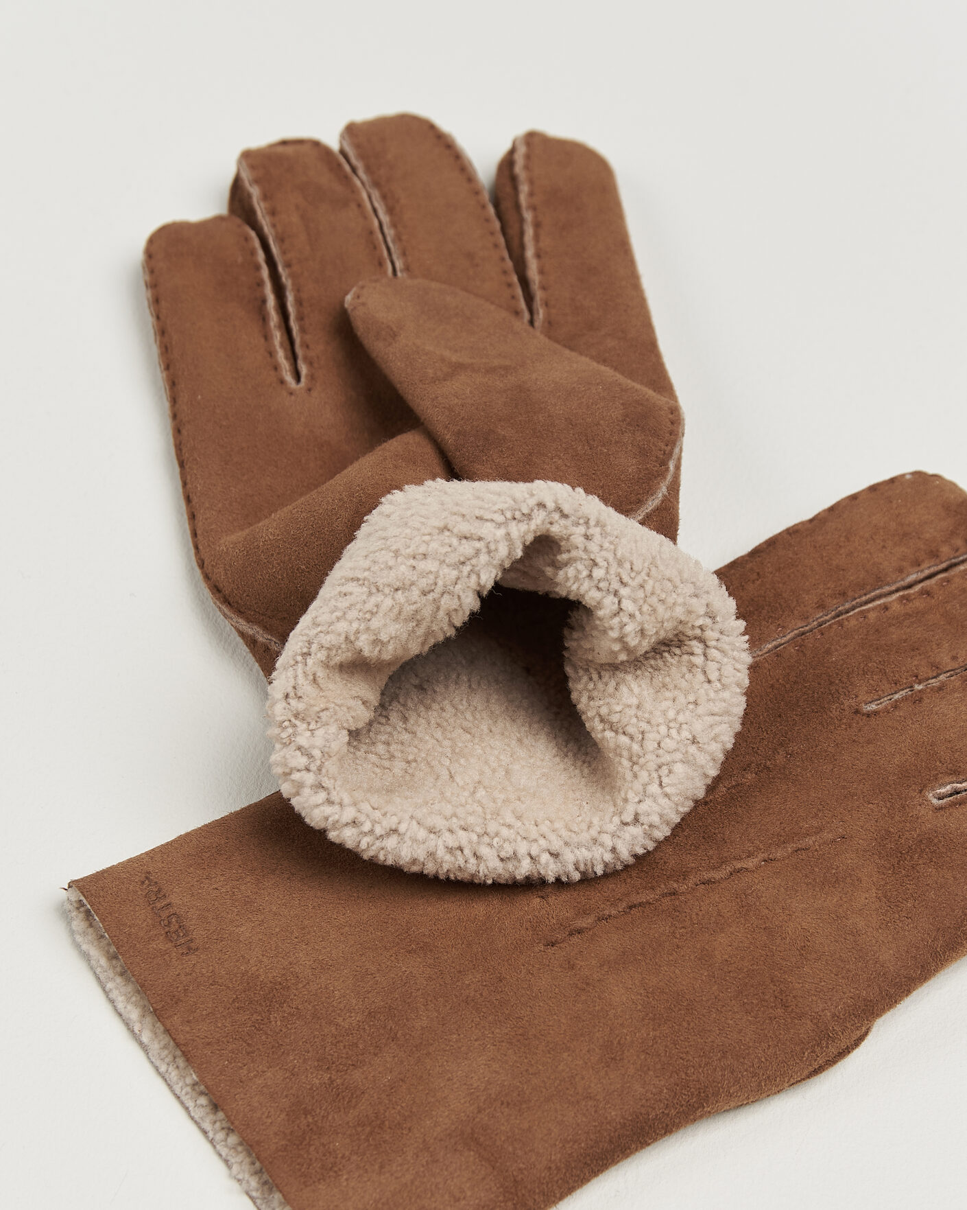 Hombres | Guantes | Hestra | Bernard Lambskin Suede Glove Brown