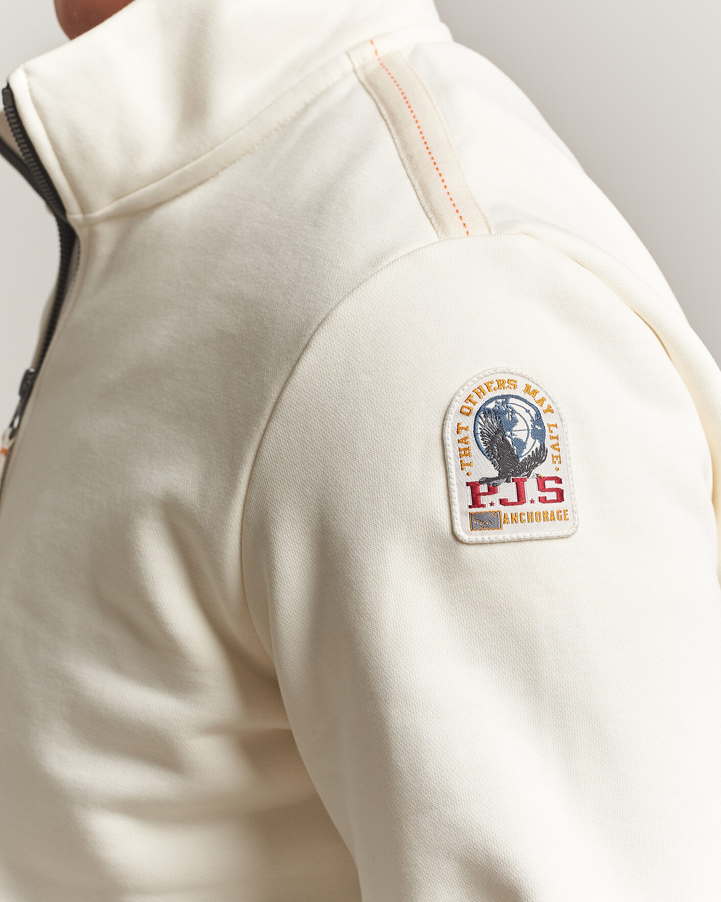 Hombres | Jerséis y prendas de punto | Parajumpers | Broad Peak Super Easy Half Zip Sweatshirt Warm Ivory