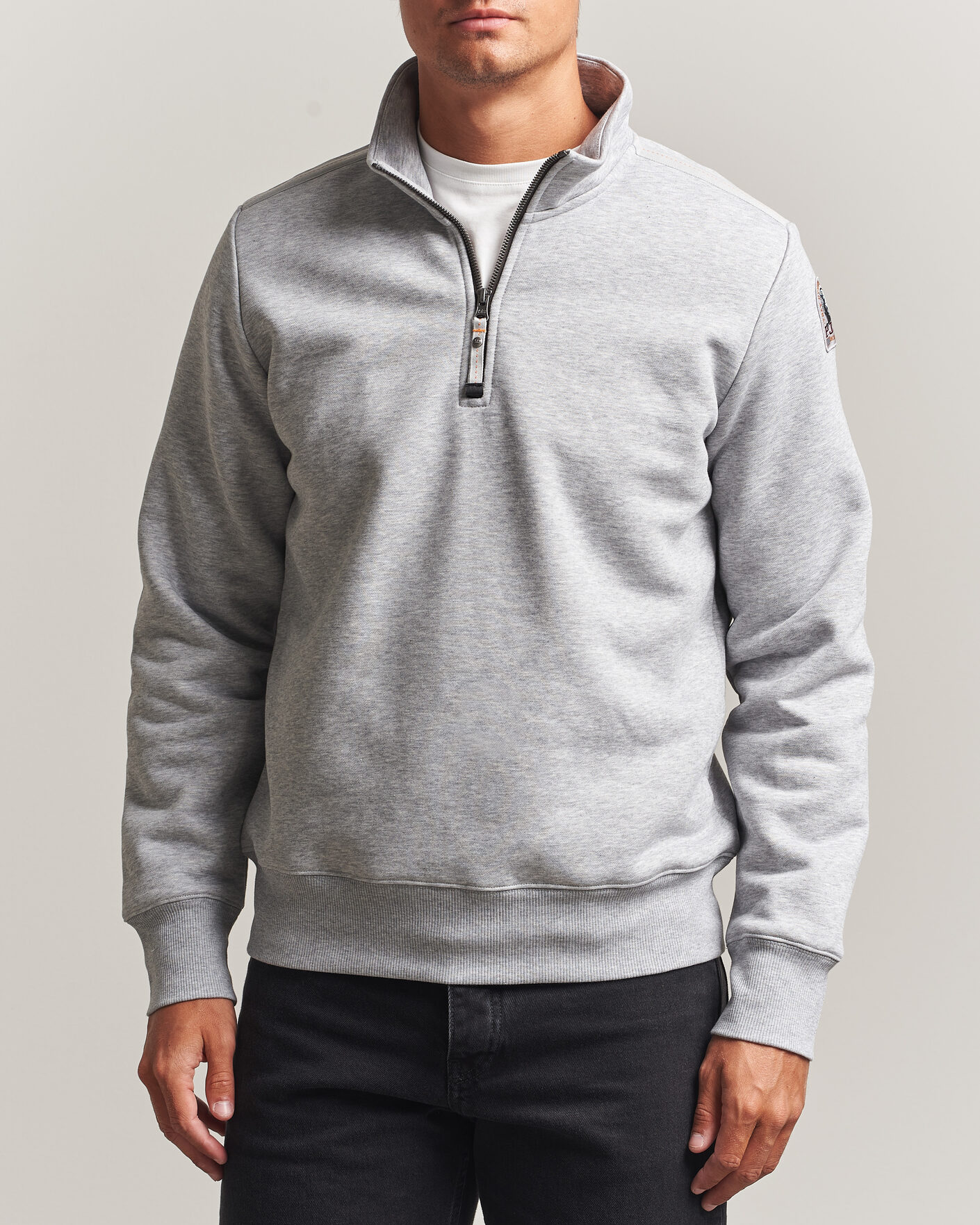Hombres | Jerséis y prendas de punto | Parajumpers | Broad Peak Super Easy Half Zip Sweatshirt Ash Grey Melange