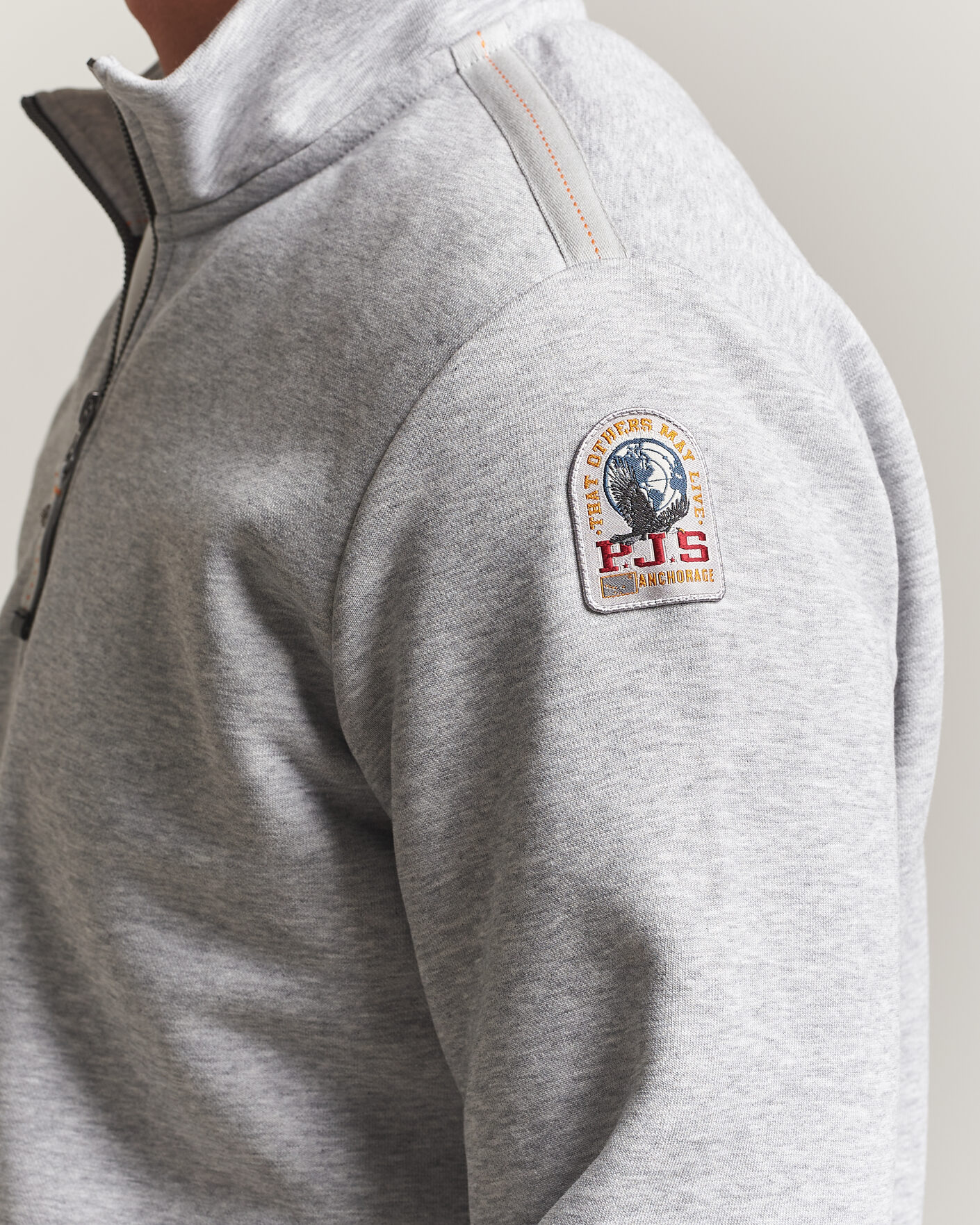 Hombres | Jerséis y prendas de punto | Parajumpers | Broad Peak Super Easy Half Zip Sweatshirt Ash Grey Melange