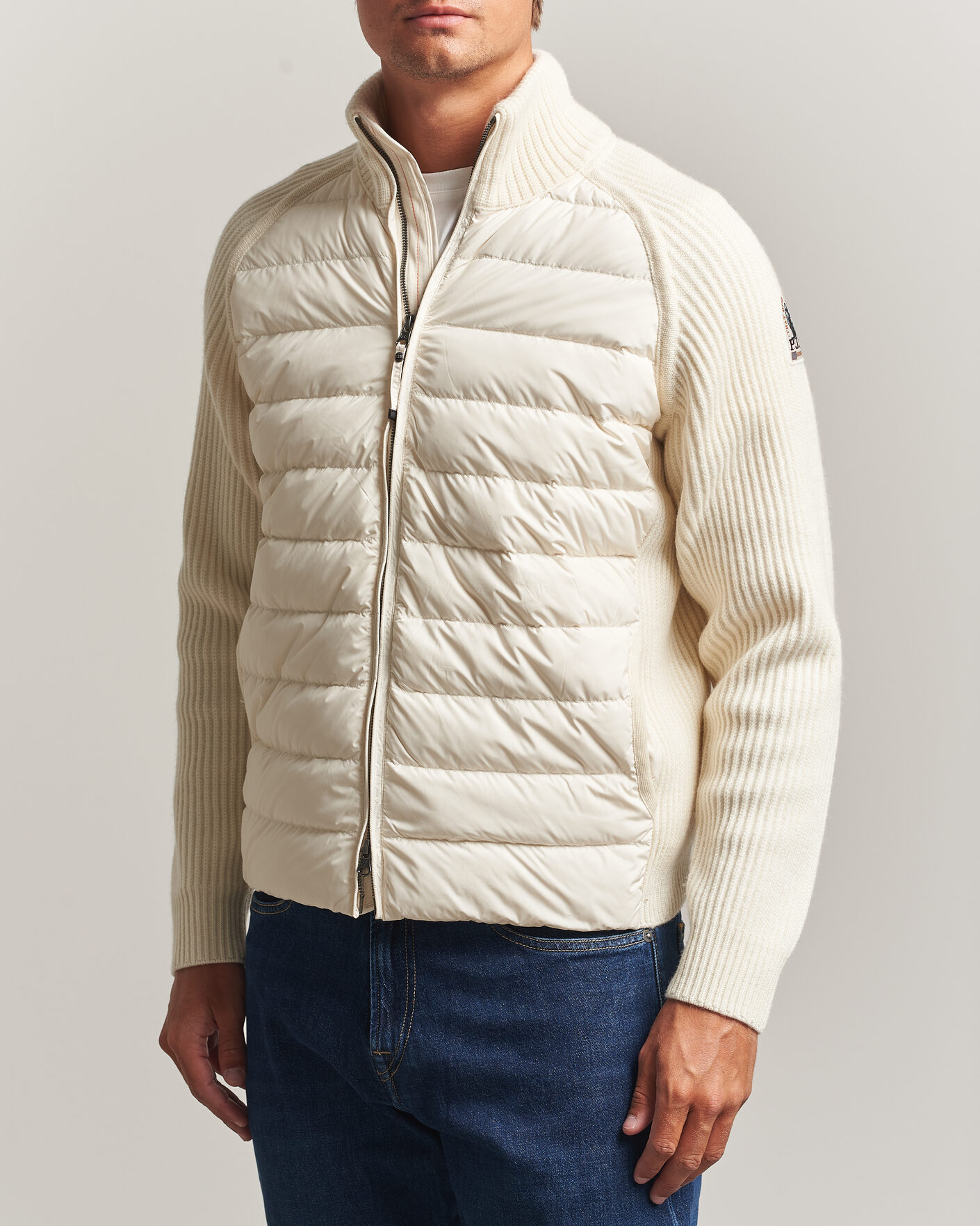 Hombres | Abrigos y chaquetas | Parajumpers | Olmo Rib Knitted Hybrid Jacket Warm Ivory
