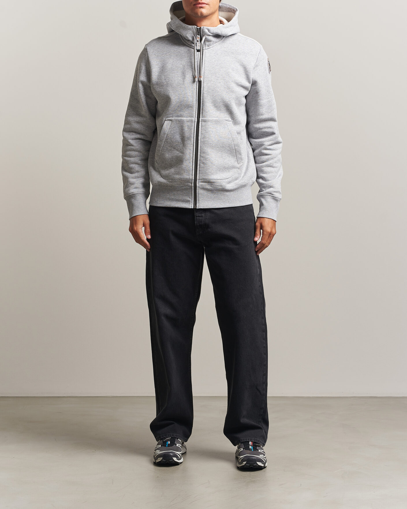 Hombres | Jerséis y prendas de punto | Parajumpers | Charlie Super Easy Full Zip Ash Grey Melange