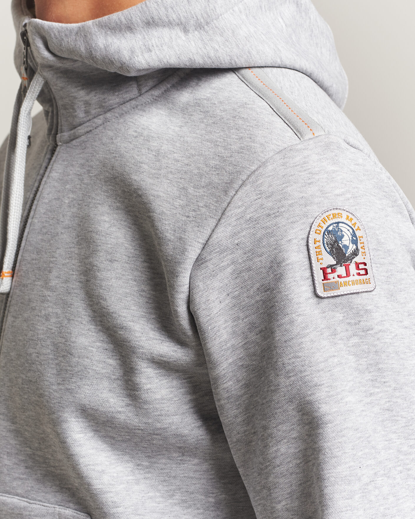Hombres | Jerséis y prendas de punto | Parajumpers | Charlie Super Easy Full Zip Ash Grey Melange