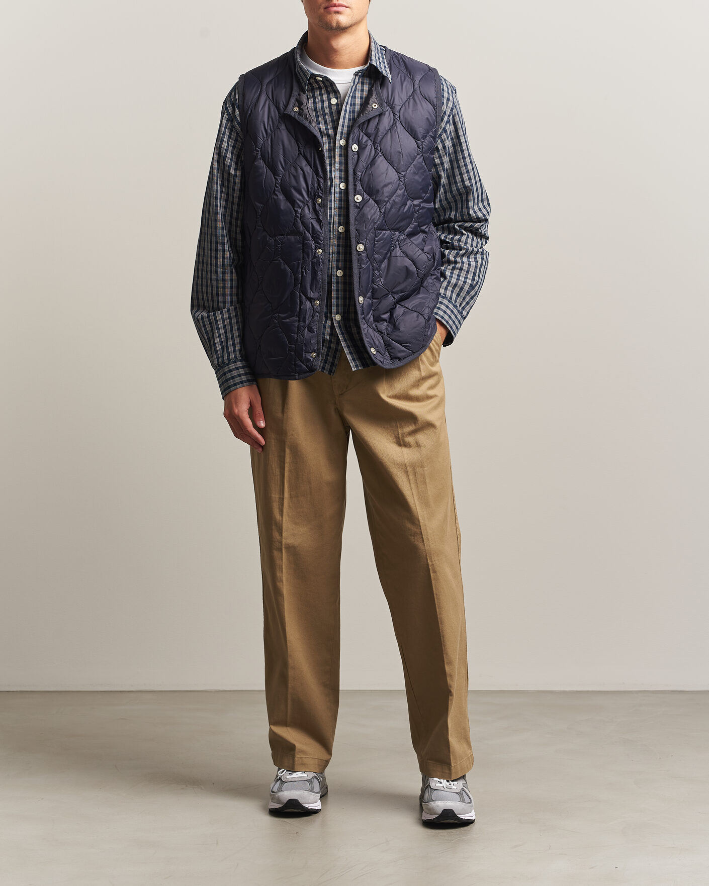 Hombres | Chalecos | TAION | Military Crew Neck Down Vest Dark Navy