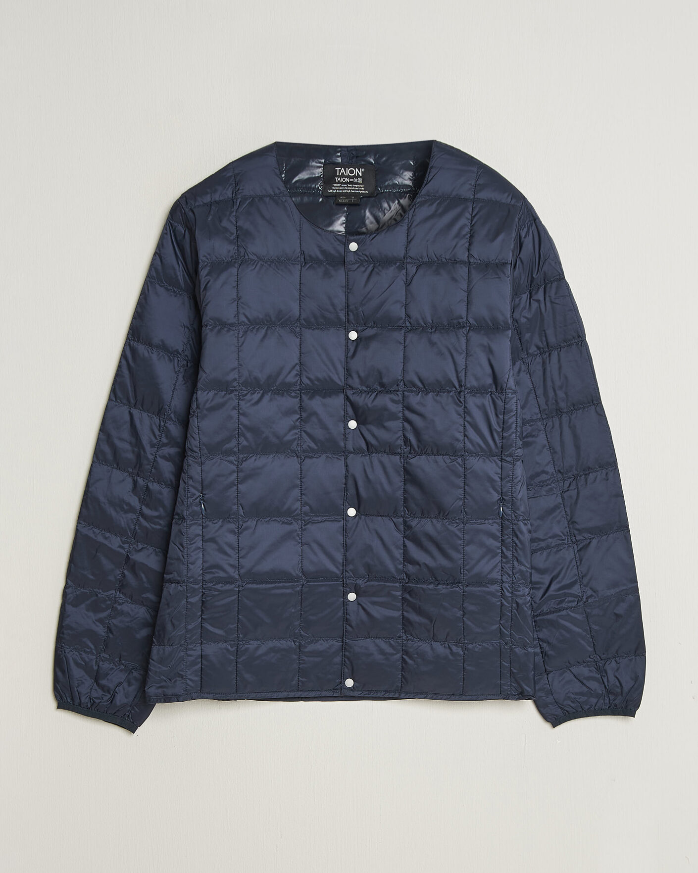 Hombres | Abrigos y chaquetas | TAION | Crew Neck Button Down Jacket Dark Navy