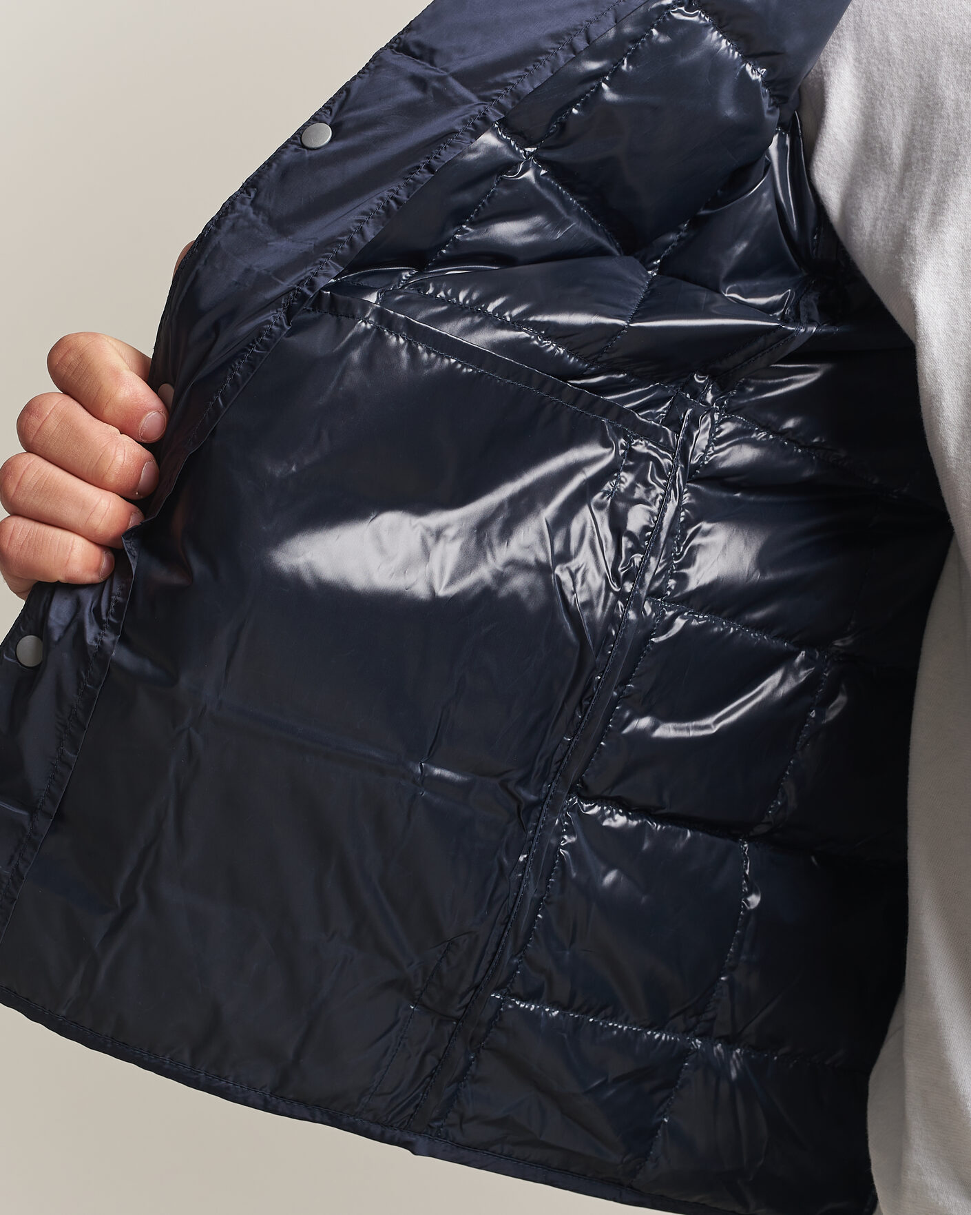 Hombres | Abrigos y chaquetas | TAION | Crew Neck Button Down Jacket Dark Navy