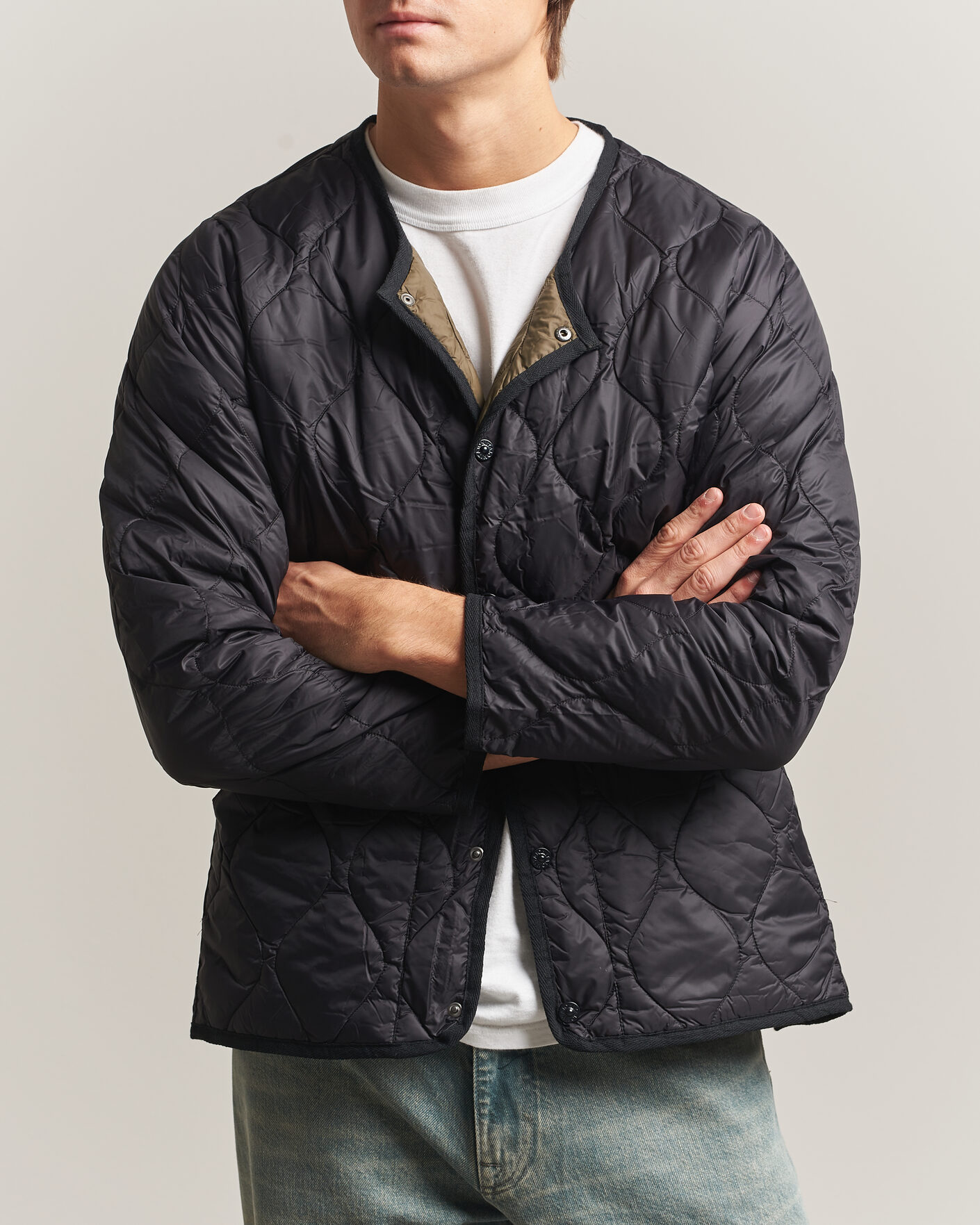 Hombres | Abrigos y chaquetas | TAION | Military Crew Neck Down Jacket Black