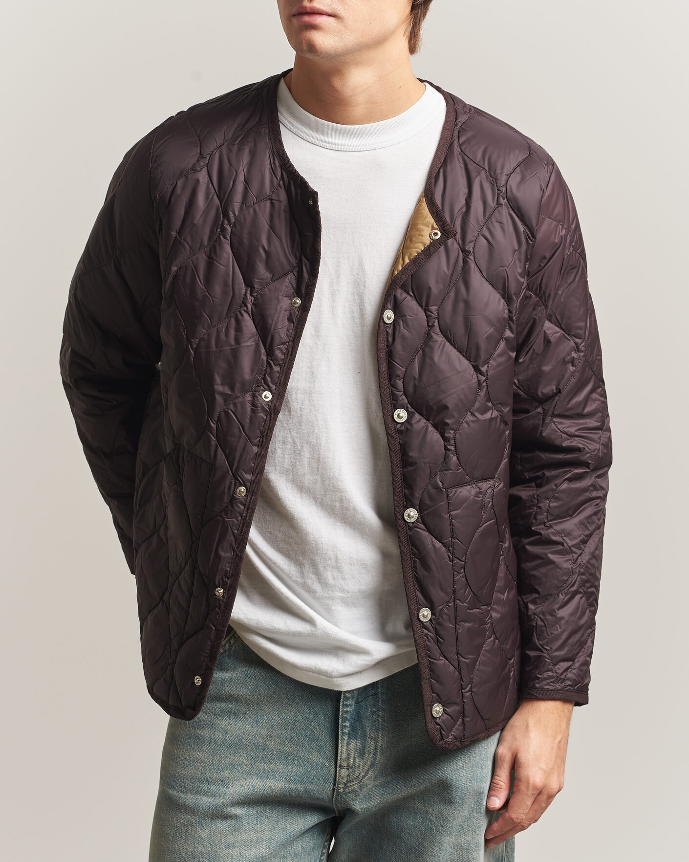 Hombres | Abrigos y chaquetas | TAION | Military Crew Neck Down Jacket Dark Choco