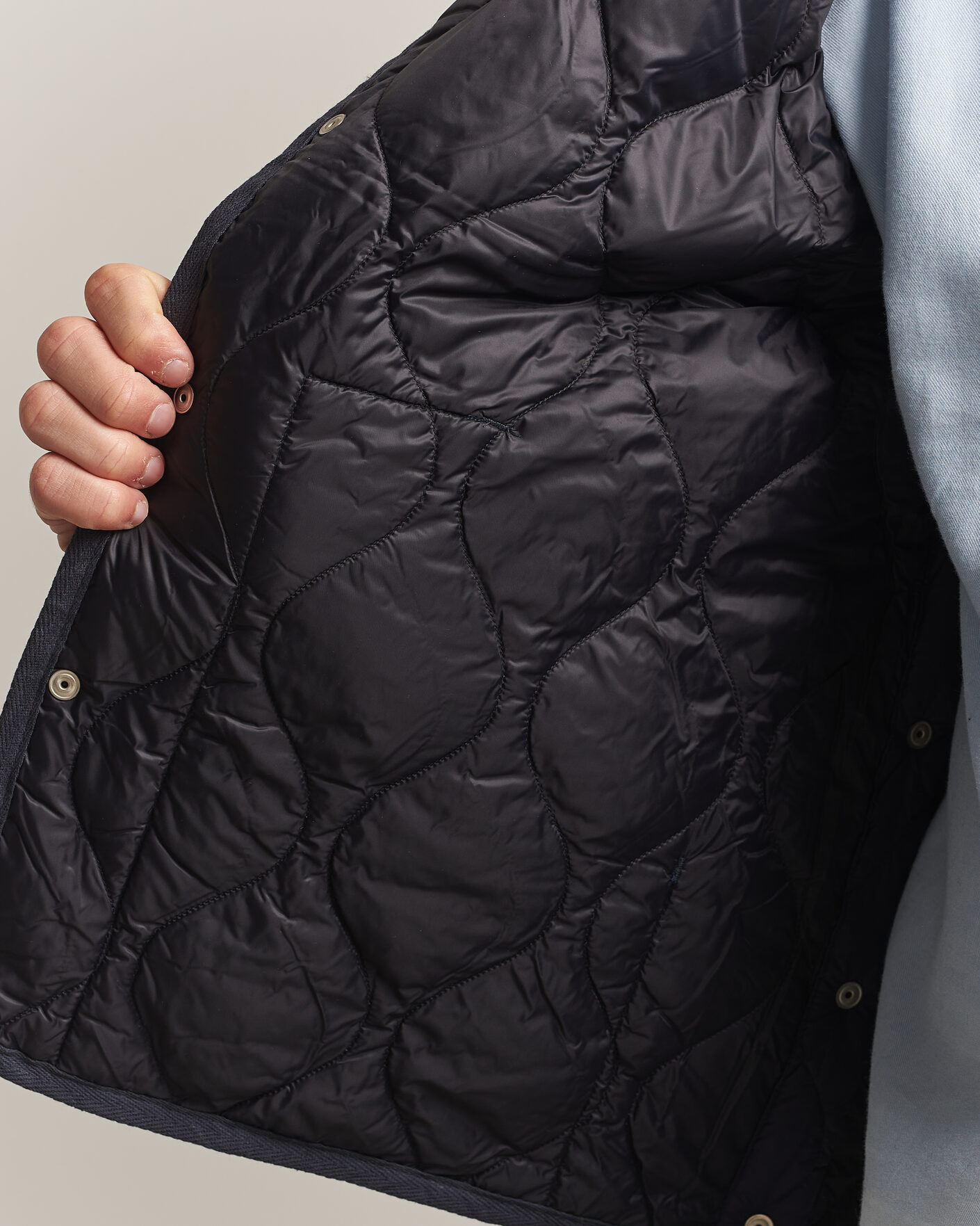 Hombres | Abrigos y chaquetas | TAION | Military Crew Neck Down Jacket Dark Navy