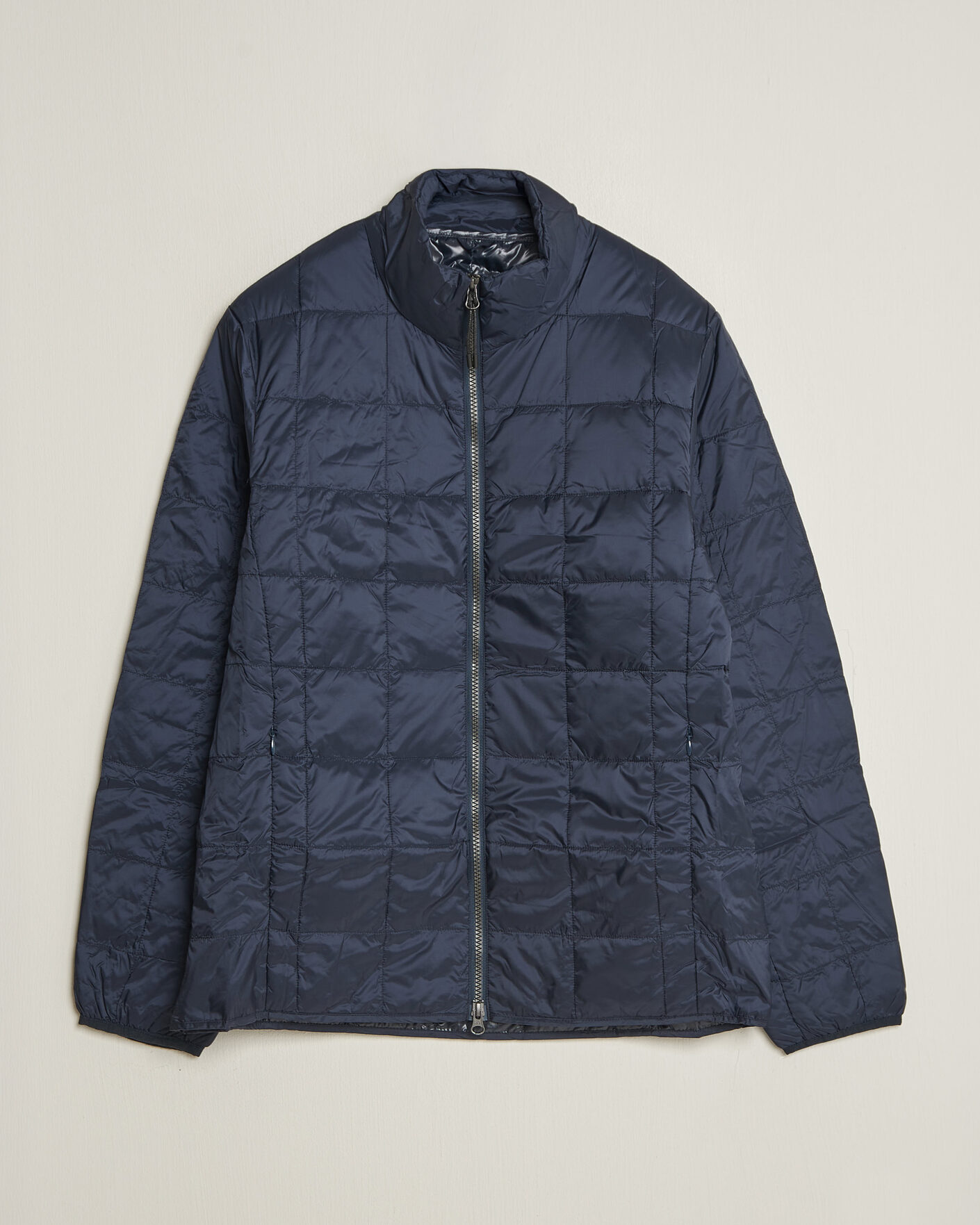 Hombres | Abrigos y chaquetas | TAION | High Neck Full Zip Lightweight Down Jacket Dark Navy