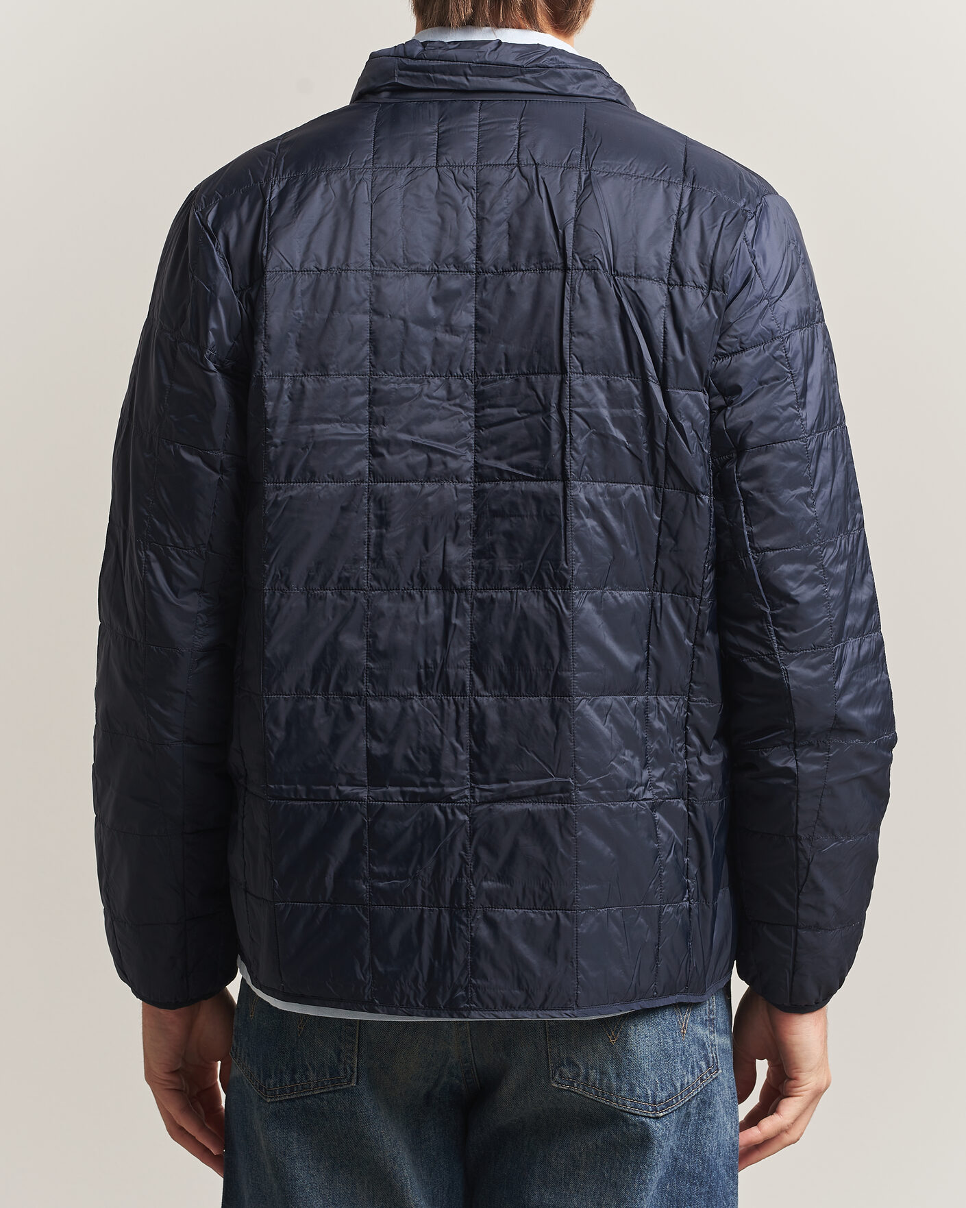 Hombres | Abrigos y chaquetas | TAION | High Neck Full Zip Lightweight Down Jacket Dark Navy