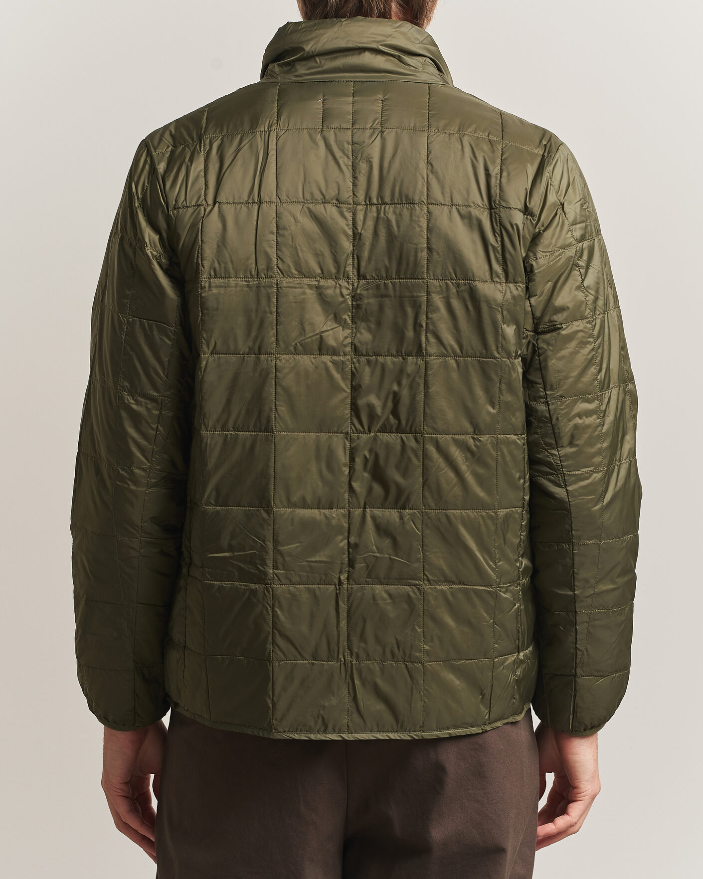 Hombres | Abrigos y chaquetas | TAION | High Neck Full Zip Lightweight Down Jacket Dark Olive
