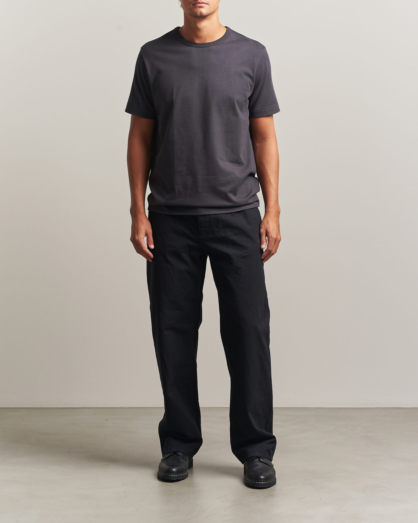 Hombres | Camisetas | Merz b. Schwanen | Classic Fit Sturdy Loopwheeled T-Shirt Charcoal