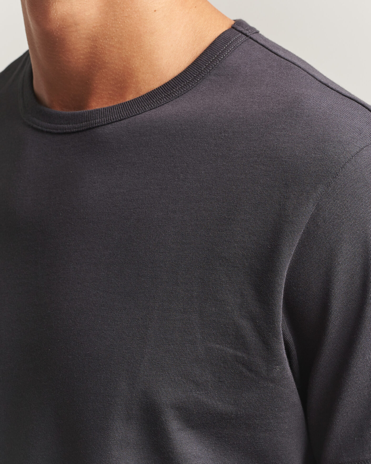 Hombres | Camisetas | Merz b. Schwanen | Classic Fit Sturdy Loopwheeled T-Shirt Charcoal