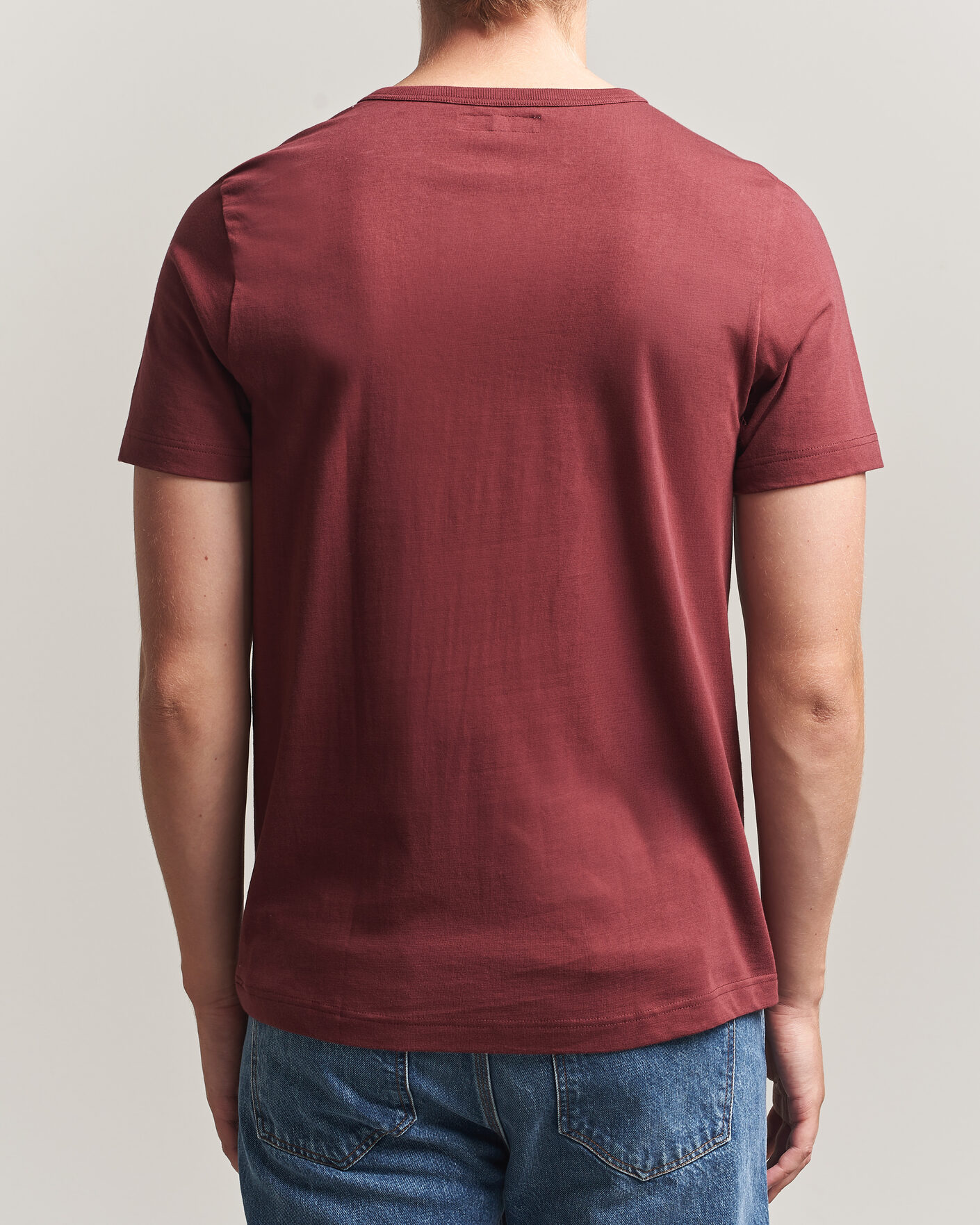Hombres | Camisetas | Merz b. Schwanen | 1950s Classic Loopwheeled T-shirt Burgundy