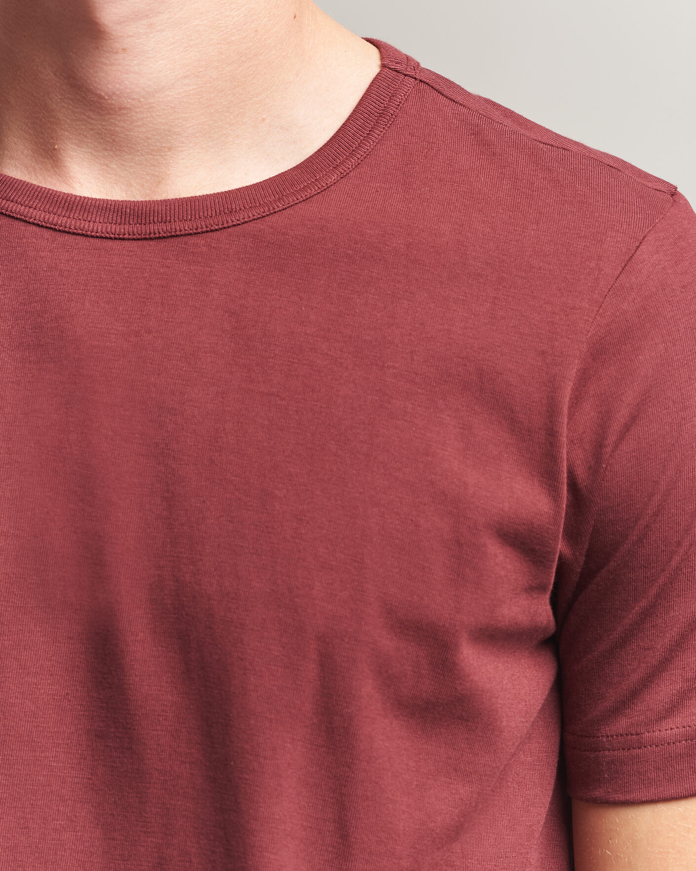 Hombres | Camisetas | Merz b. Schwanen | 1950s Classic Loopwheeled T-shirt Burgundy