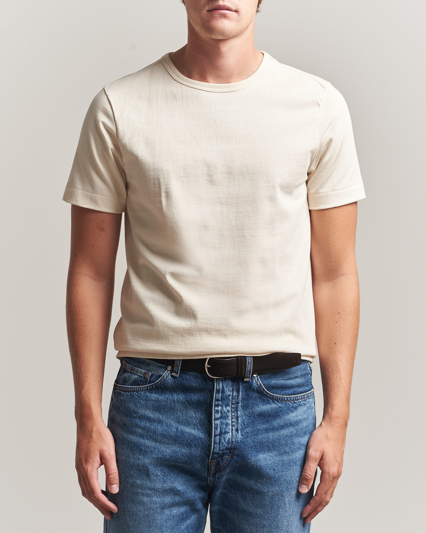 Hombres | Camisetas | Merz b. Schwanen | Classic Fit Loopwheeled T-Shirt Nature
