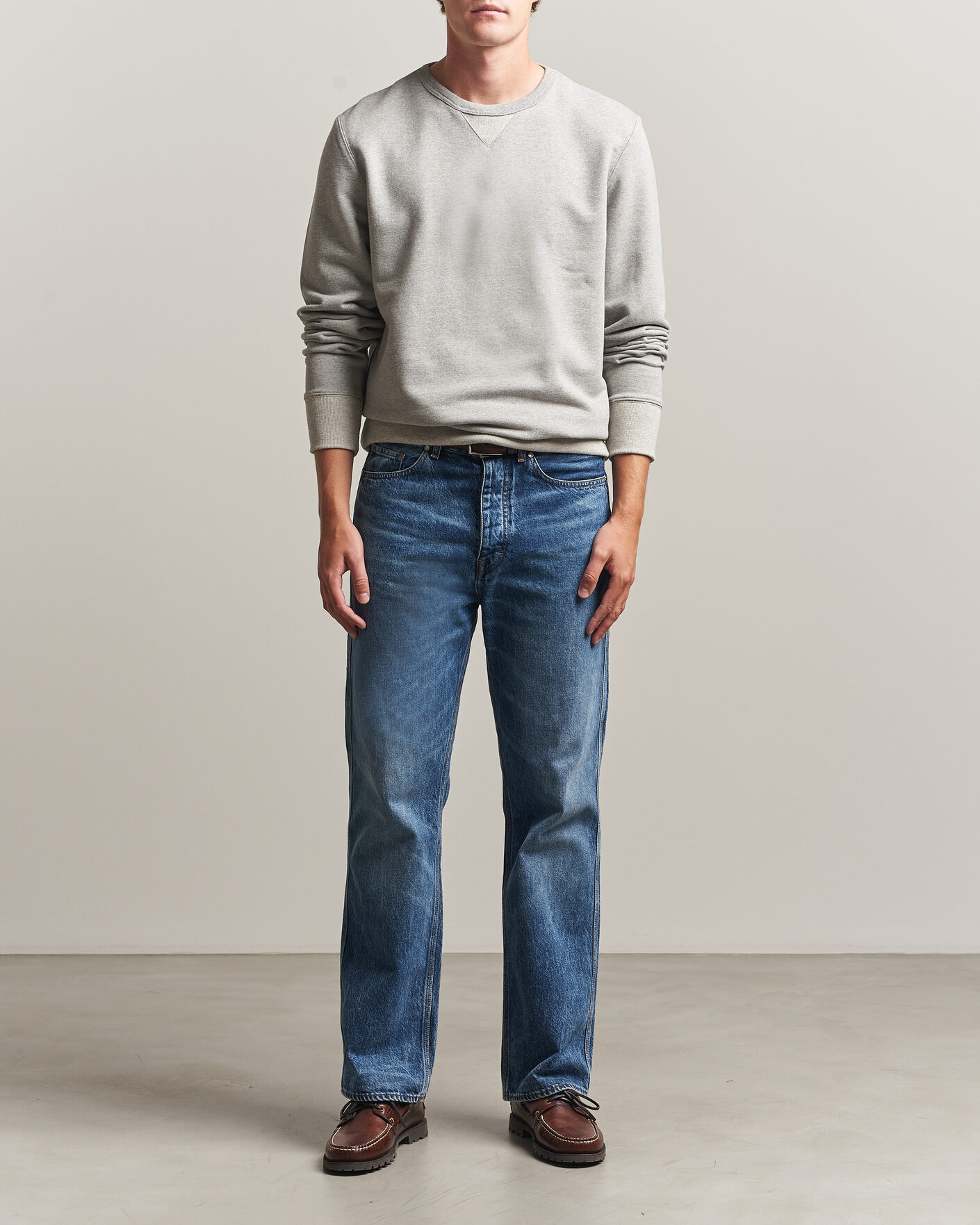 Hombres | Jerséis y prendas de punto | Merz b. Schwanen | Vintage Machine Sweatshirt Grey Melange