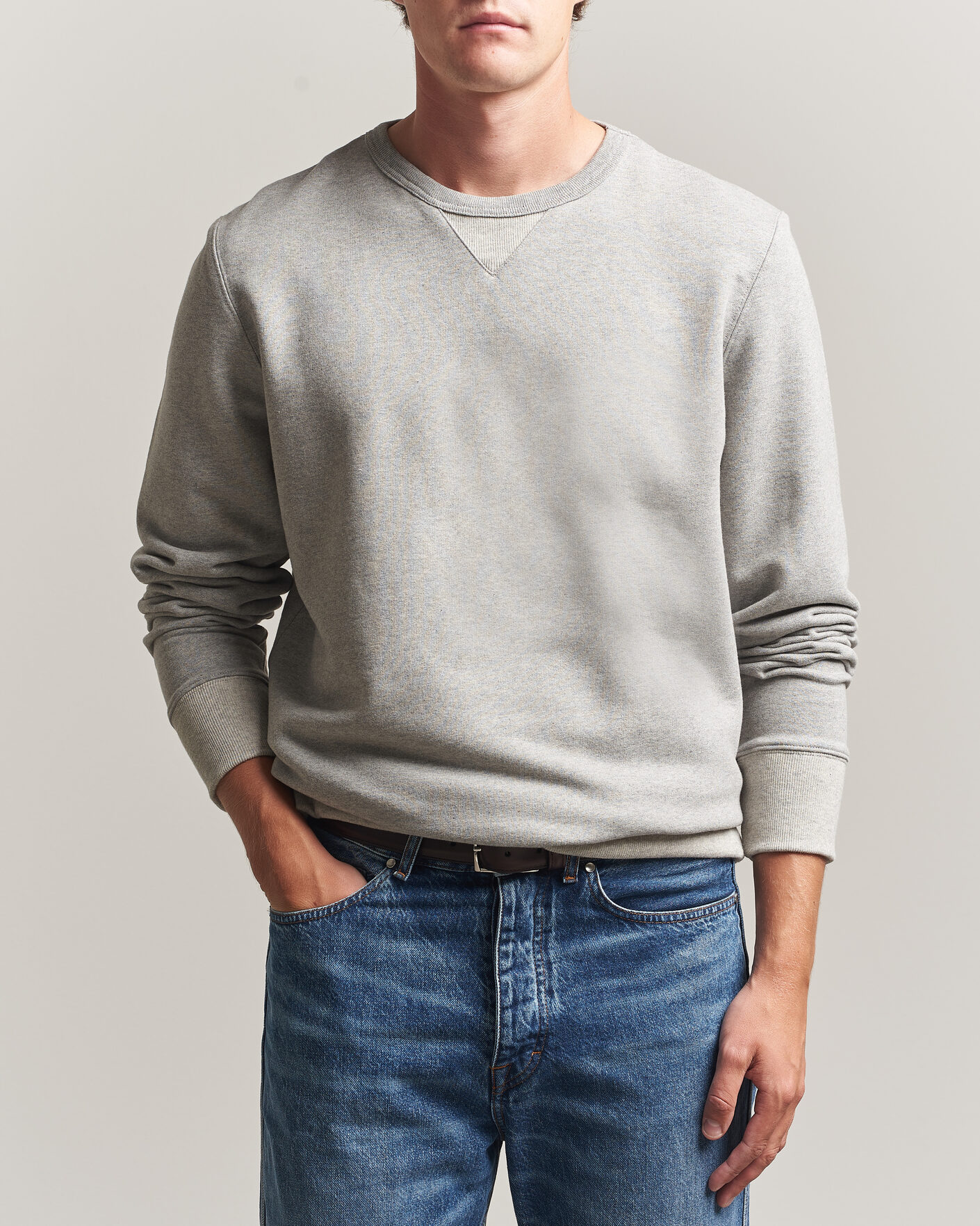 Hombres | Jerséis y prendas de punto | Merz b. Schwanen | Vintage Machine Sweatshirt Grey Melange