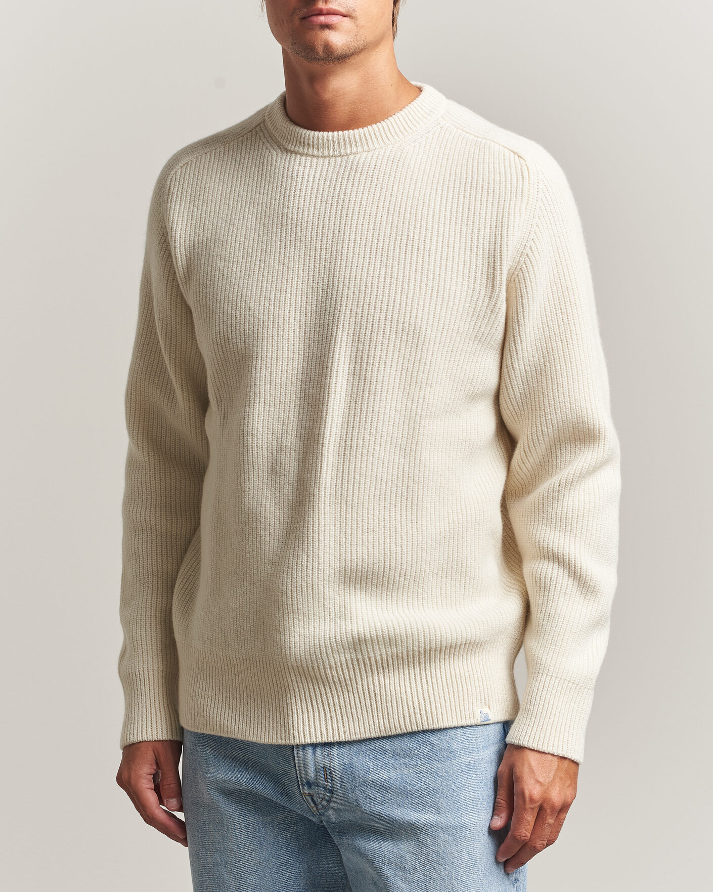 Hombres | Jerséis y prendas de punto | Merz b. Schwanen | Merino/Cashmere Knitted Sweater Nature