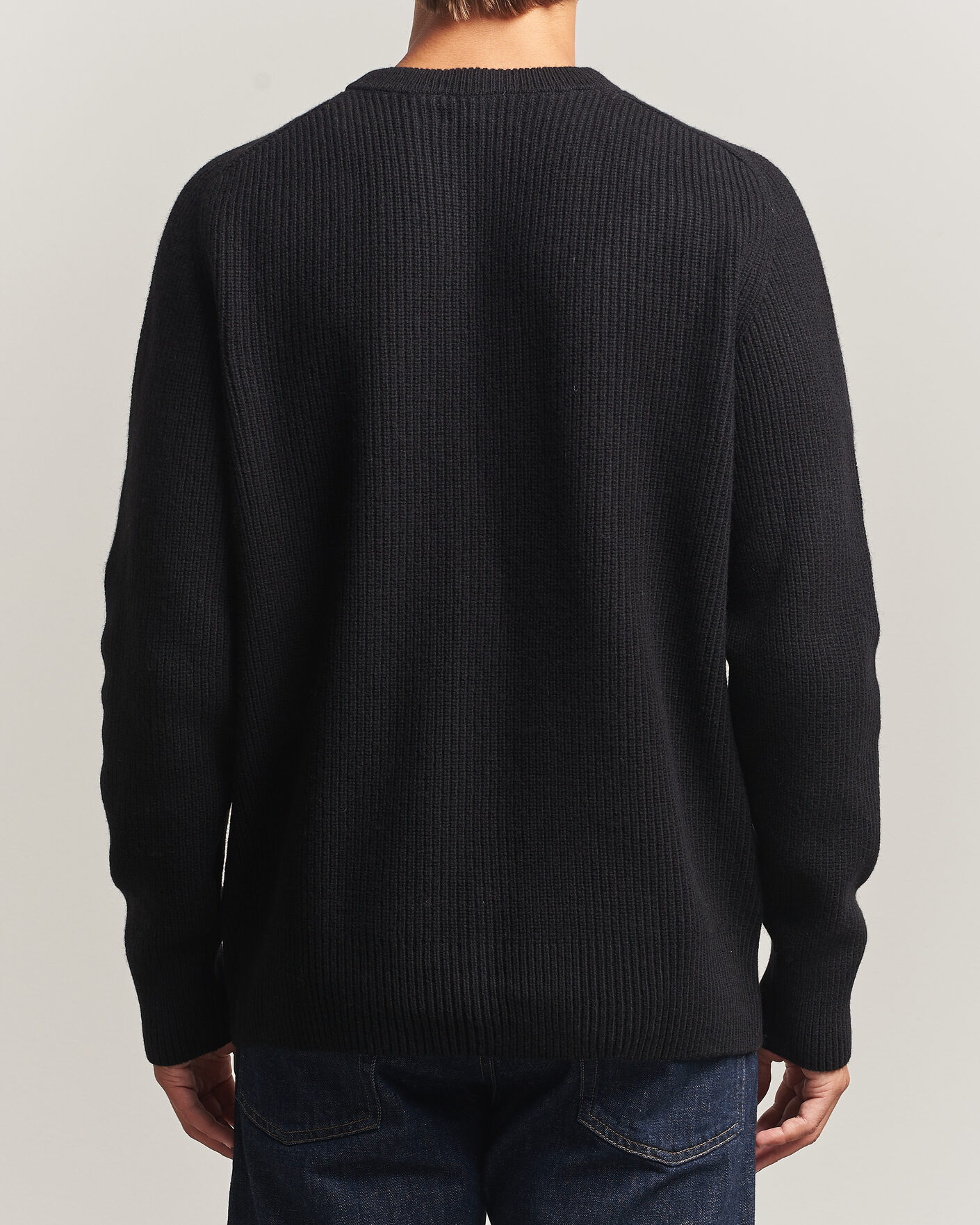 Hombres | Jerséis y prendas de punto | Merz b. Schwanen | Merino/Cashmere Knitted Sweater Deep Black