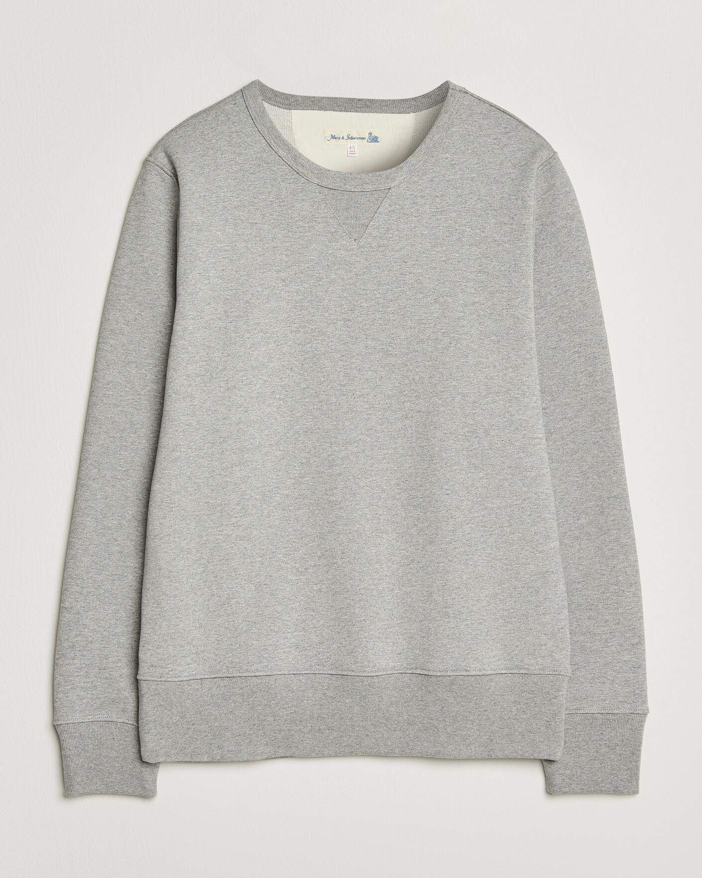 Hombres | Jerséis y prendas de punto | Merz b. Schwanen | Classic Fit Loopwheeled Heavyweight Sweatshirt Grey Melange