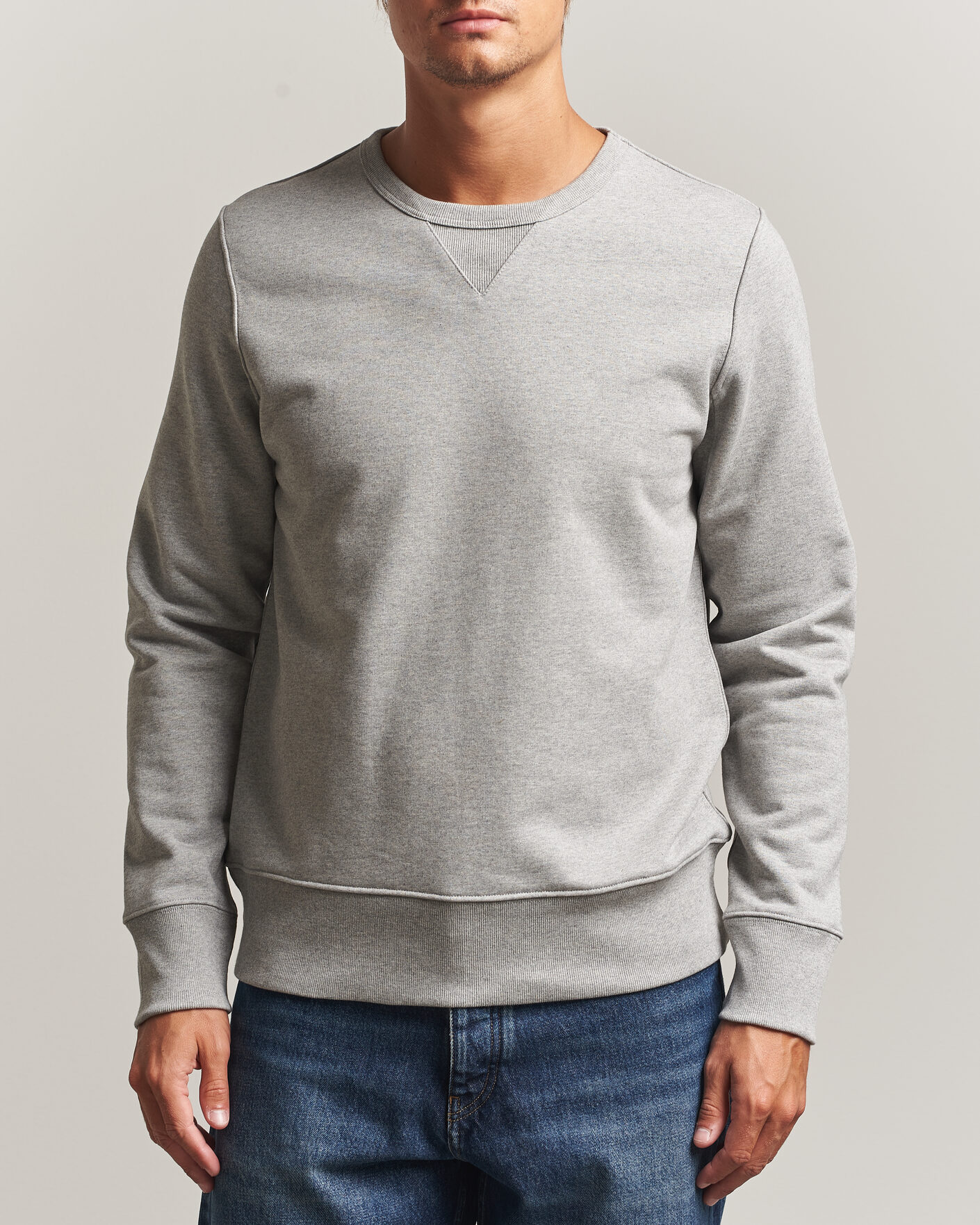 Hombres | Jerséis y prendas de punto | Merz b. Schwanen | Classic Fit Loopwheeled Heavyweight Sweatshirt Grey Melange