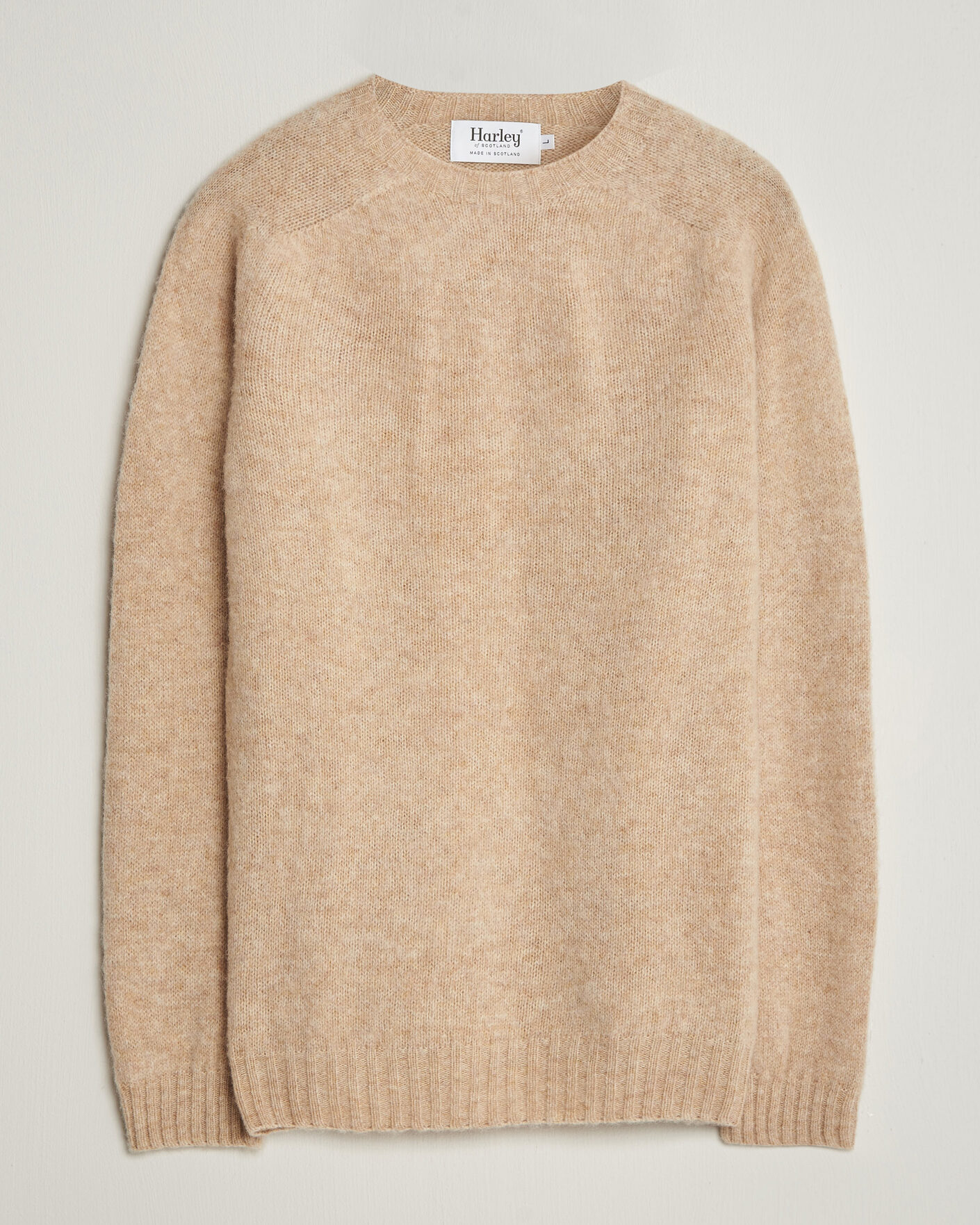 Hombres | Jerséis y prendas de punto | Harley Of Scotland | Brushed Supersoft Lambswool Crewneck Calico