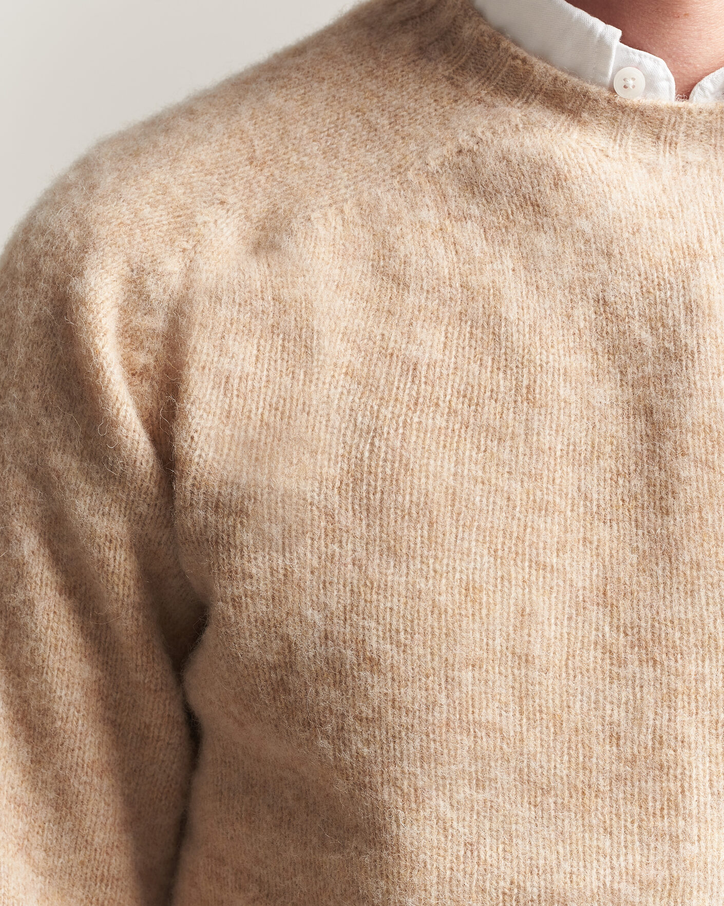 Hombres | Jerséis y prendas de punto | Harley Of Scotland | Brushed Supersoft Lambswool Crewneck Calico
