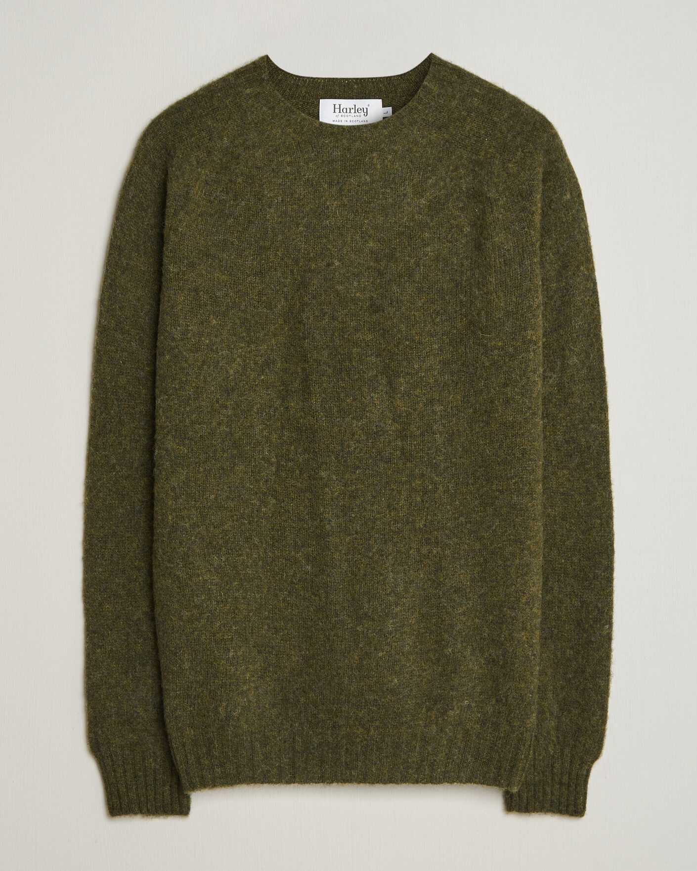 Hombres | Jerséis y prendas de punto | Harley Of Scotland | Brushed Supersoft Lambswool Crewneck Scots Pine