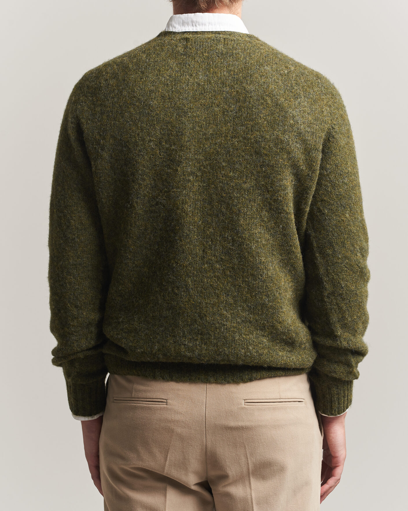 Hombres | Jerséis y prendas de punto | Harley Of Scotland | Brushed Supersoft Lambswool Crewneck Scots Pine