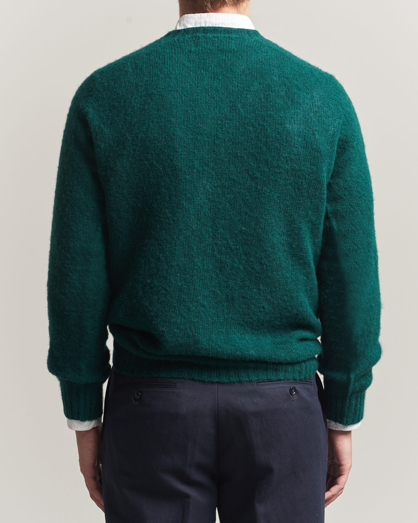 Hombres | Jerséis y prendas de punto | Harley Of Scotland | Brushed Supersoft Lambswool Crewneck Tartan