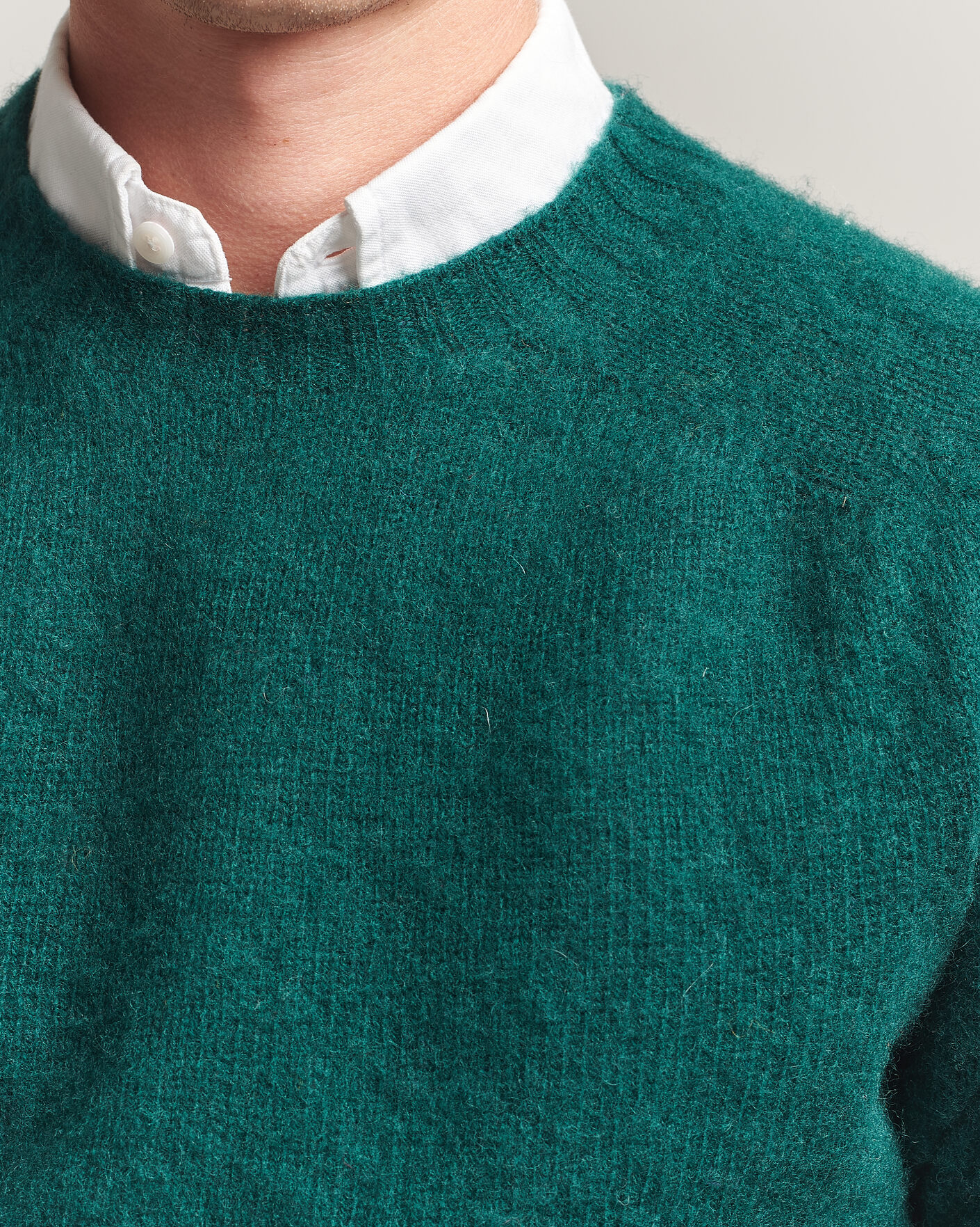 Hombres | Jerséis y prendas de punto | Harley Of Scotland | Brushed Supersoft Lambswool Crewneck Tartan
