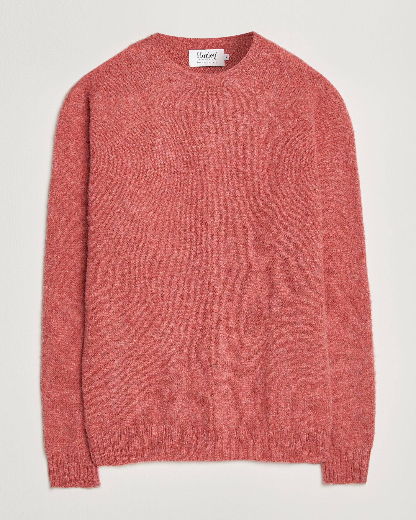 Hombres | Jerséis y prendas de punto | Harley Of Scotland | Brushed Supersoft Lambswool Crewneck Tea Rose