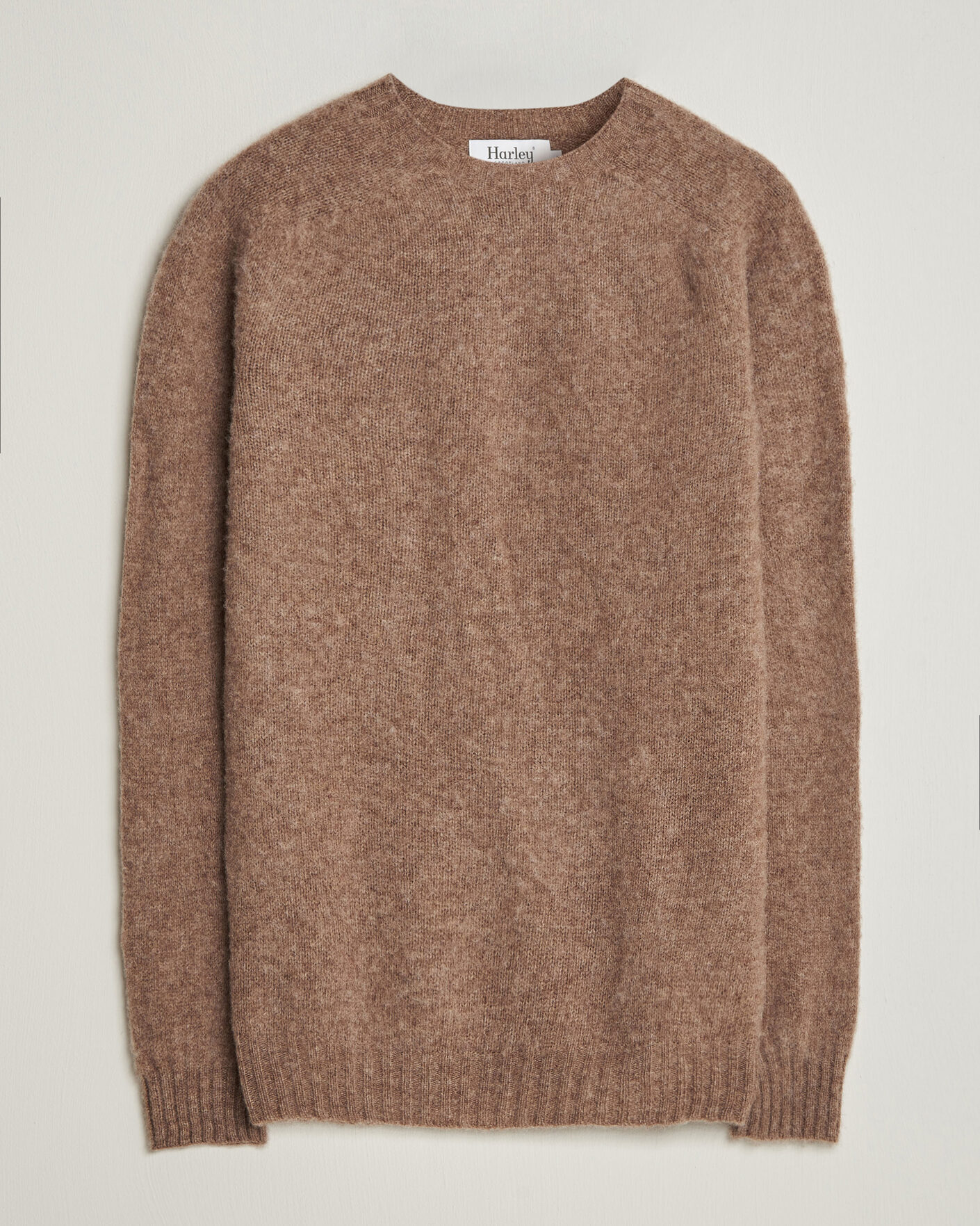 Hombres | Jerséis y prendas de punto | Harley Of Scotland | Brushed Supersoft Lambswool Crewneck Tundra