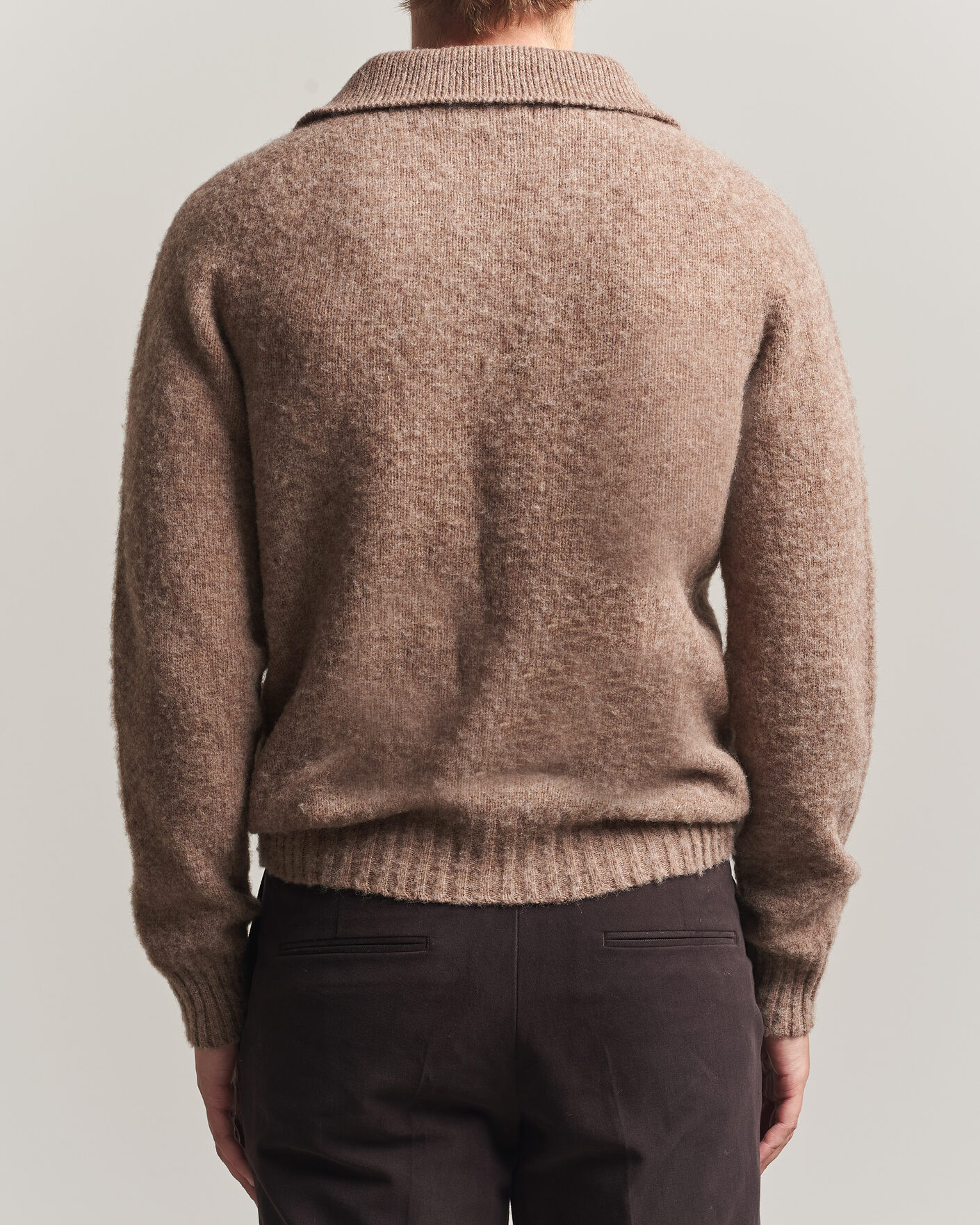 Hombres | Jerséis y prendas de punto | Harley Of Scotland | Brushed Supersoft Lambswool Polo Tundra
