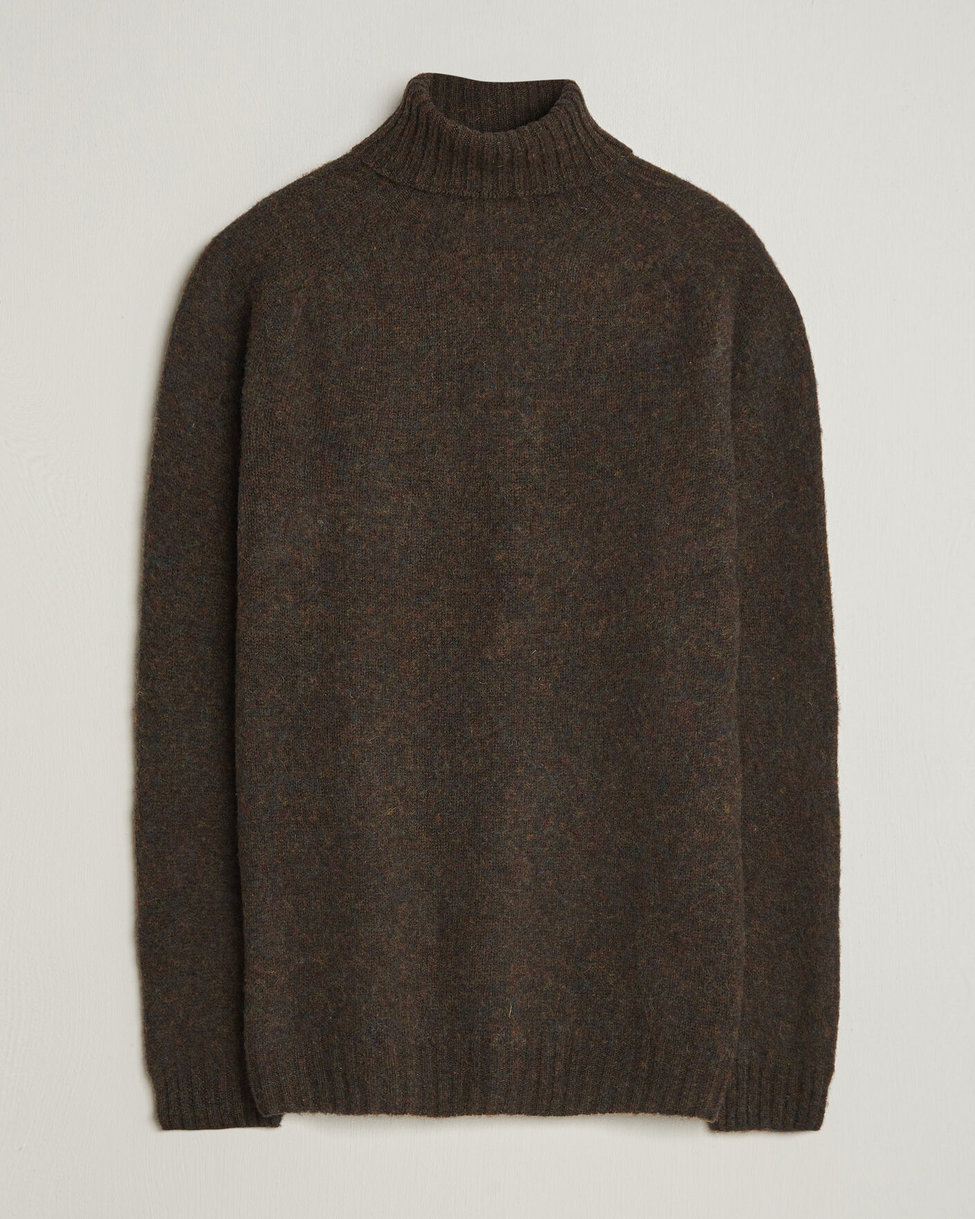 Hombres | Jerséis y prendas de punto | Harley Of Scotland | Brushed Supersoft Lambswool Rollneck Carob