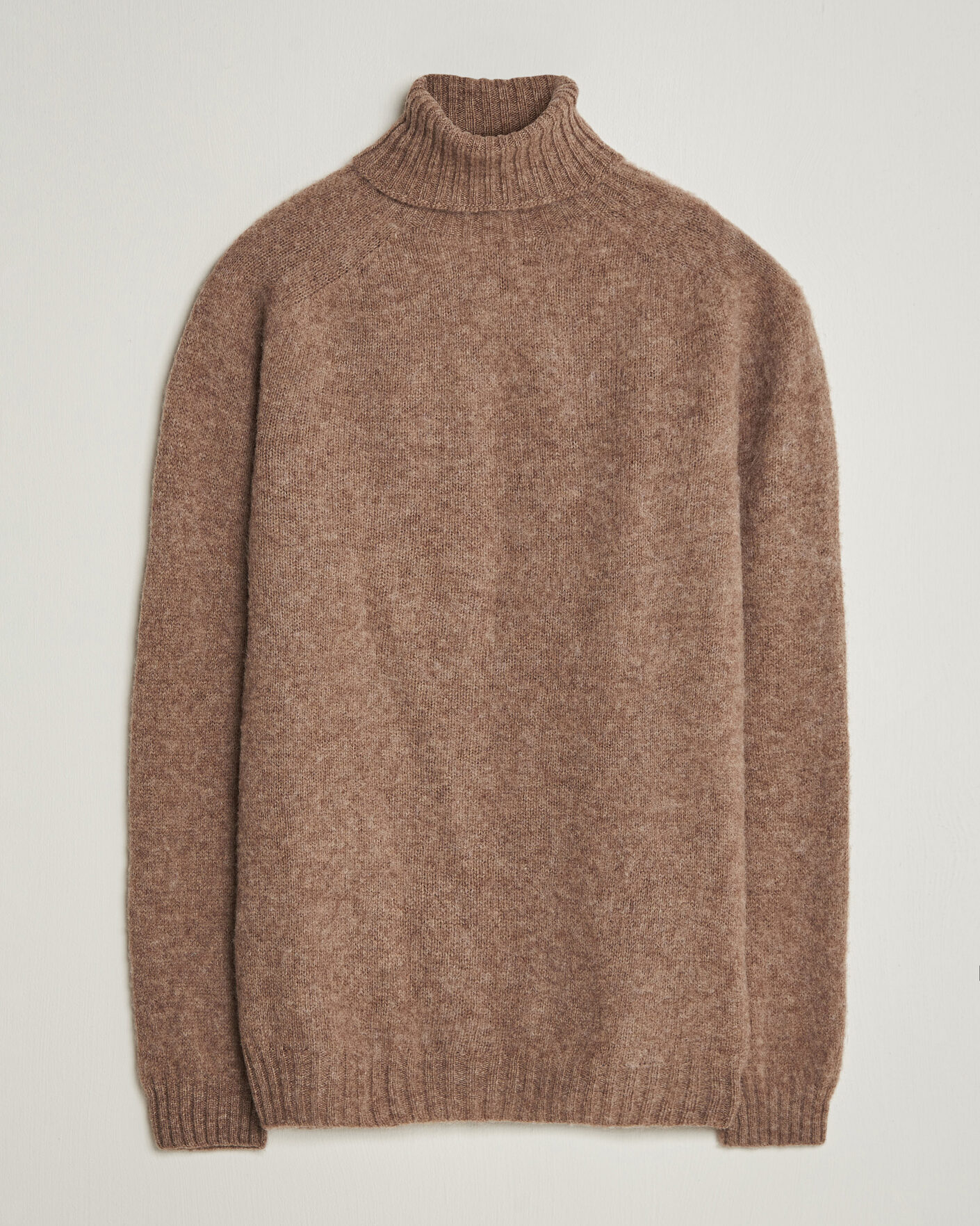 Hombres | Jerséis y prendas de punto | Harley Of Scotland | Brushed Supersoft Lambswool Rollneck Tundra