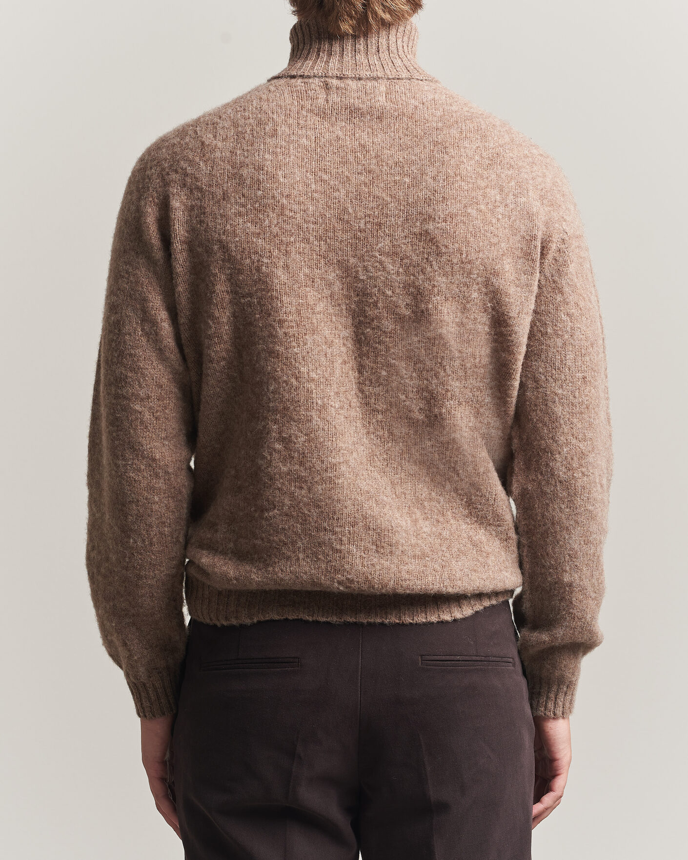 Hombres | Jerséis y prendas de punto | Harley Of Scotland | Brushed Supersoft Lambswool Rollneck Tundra