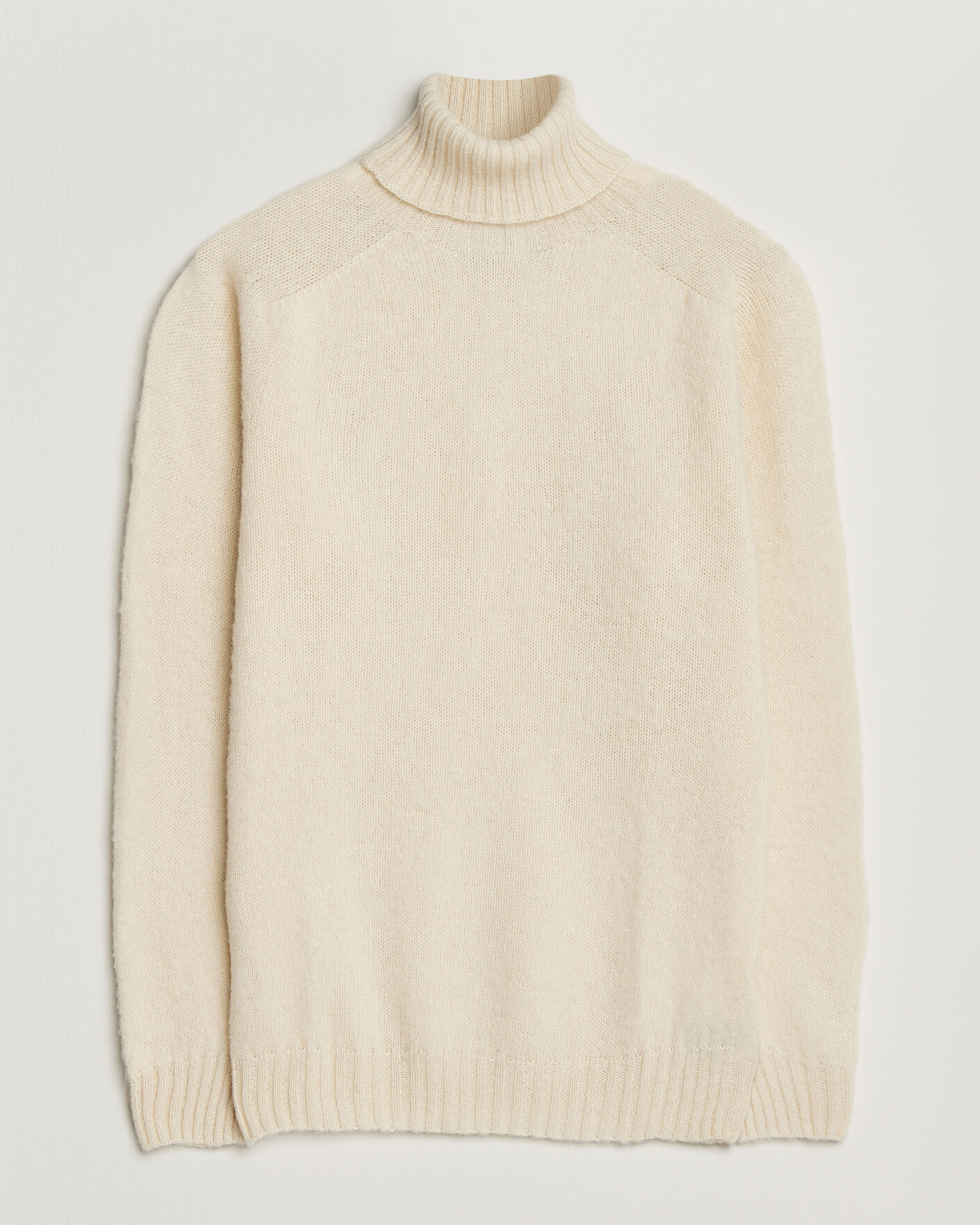 Hombres | Jerséis y prendas de punto | Harley Of Scotland | Brushed Supersoft Lambswool Rollneck Vanilla
