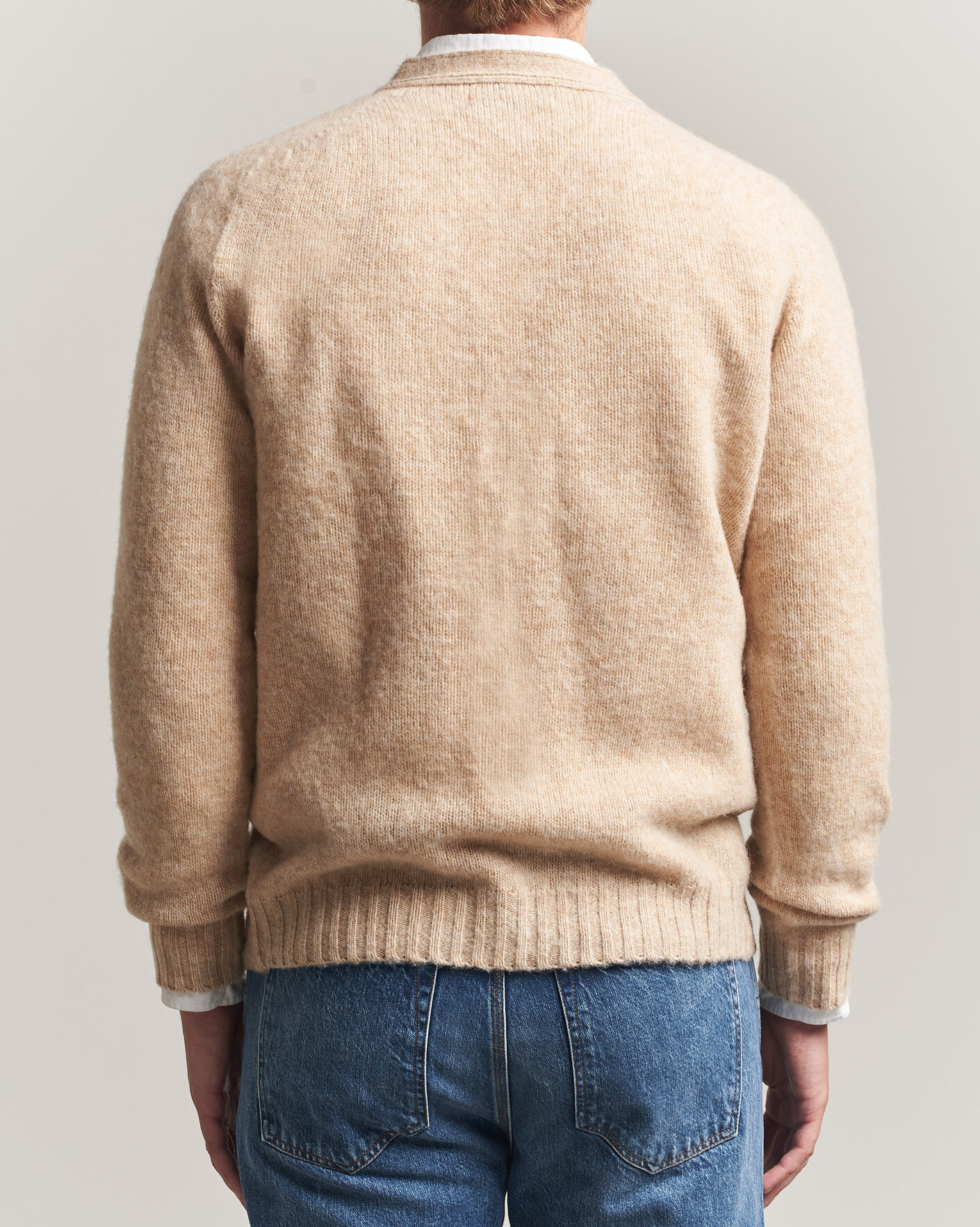 Hombres | Jerséis y prendas de punto | Harley Of Scotland | Brushed Supersoft Lambswool Cardigan Calico