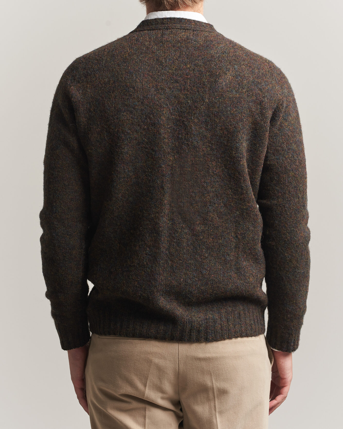Hombres | Jerséis y prendas de punto | Harley Of Scotland | Brushed Supersoft Lambswool Cardigan Carob